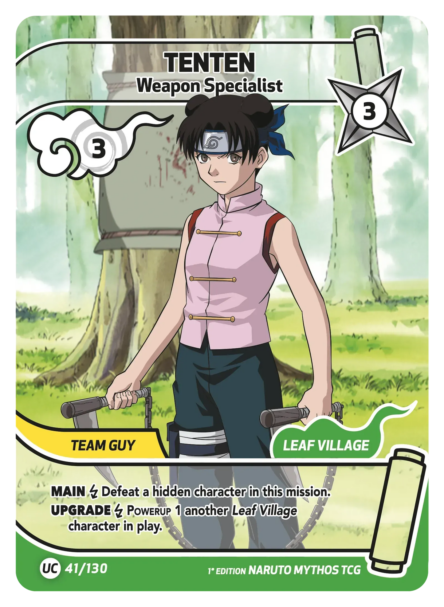 Tenten — Spécialiste des Armes – KS-041 – Naruto Mythos TCG Konoha Shidō Chapitre 1 FR