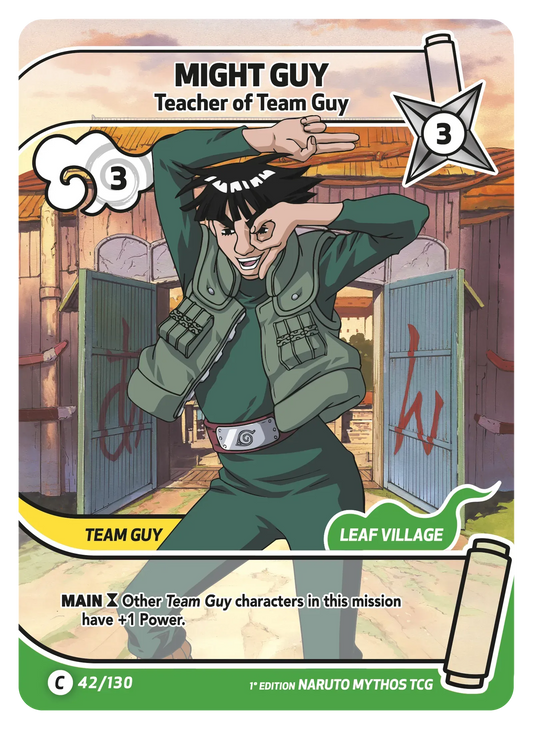 Gaï Maito — Sensei de l'Équipe Gaï – KS-042 – Naruto Mythos TCG Konoha Shidō Chapitre 1 FR