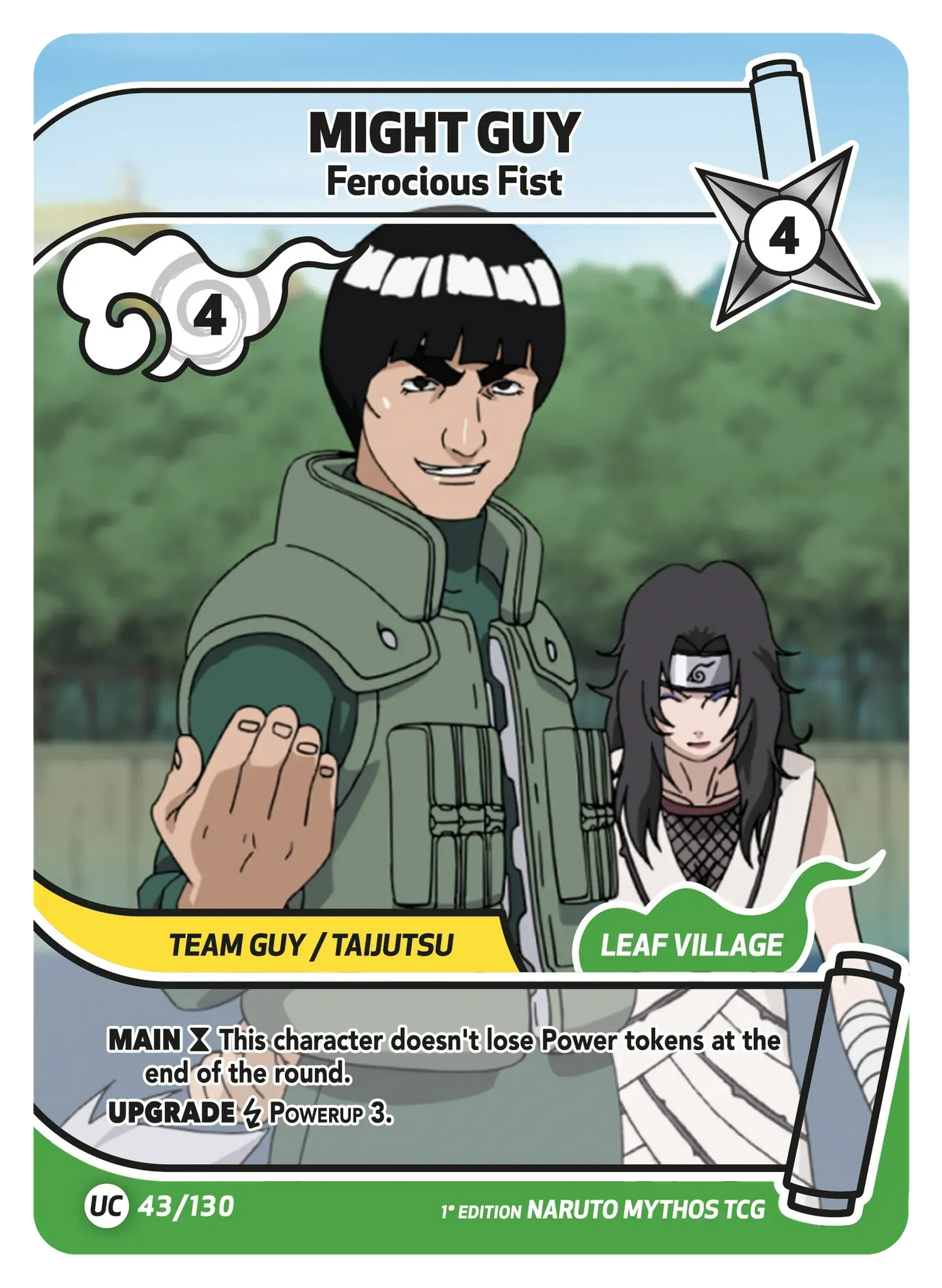 Gaï Maito — Poing Fort – KS-043 – Naruto Mythos TCG Konoha Shidō Chapitre 1 FR