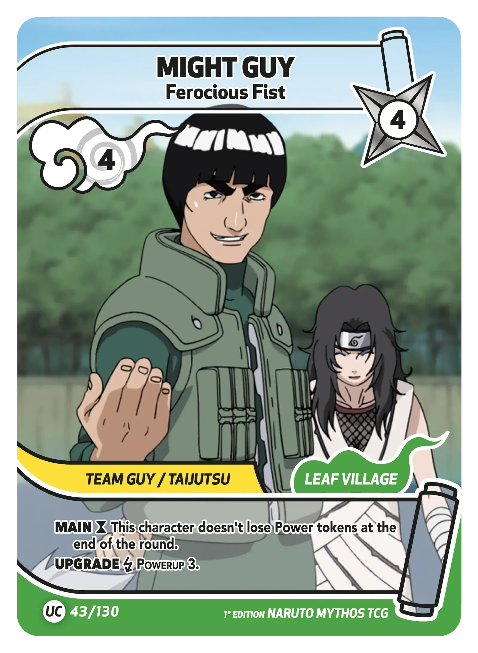 Gaï Maito — Poing Fort – KS-043 – Naruto Mythos TCG Konoha Shidō Chapitre 1 FR