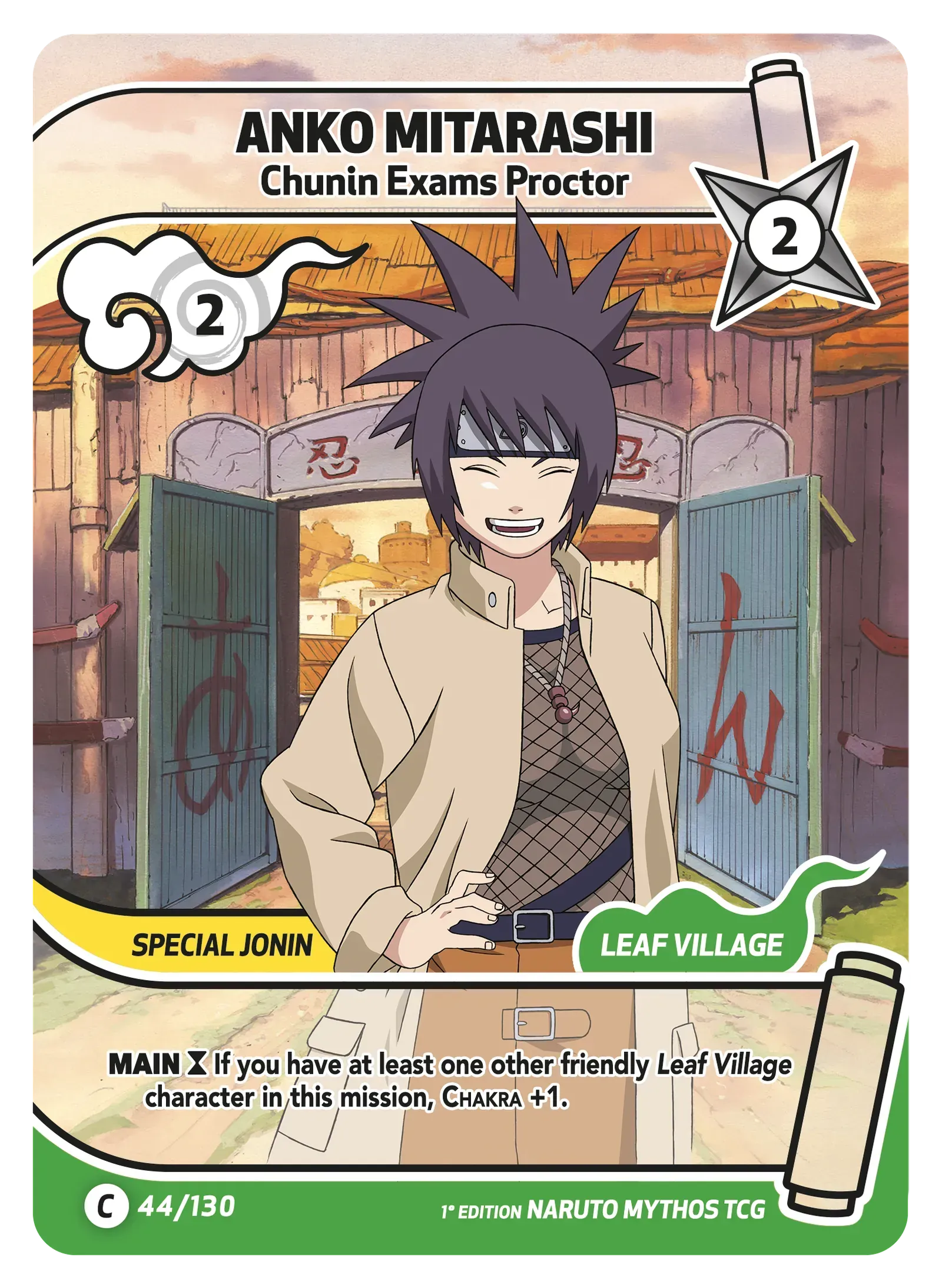Anko Mitarashi — Surveillant des Examens Chûnin – KS-044 – Naruto Mythos TCG Konoha Shidō Chapitre 1 FR