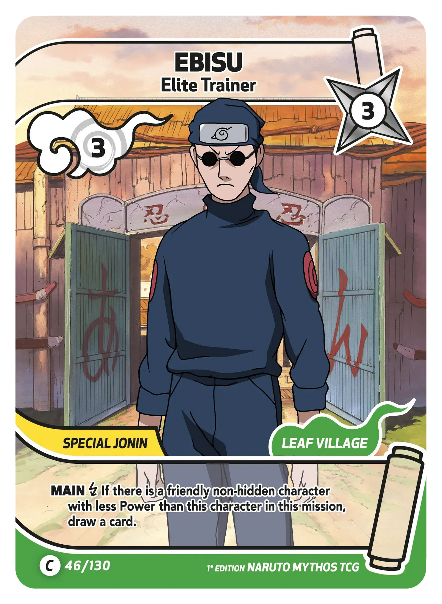 Ebisu — Entraîneur d'Élite – KS-046 – Naruto Mythos TCG Konoha Shidō Chapitre 1 FR