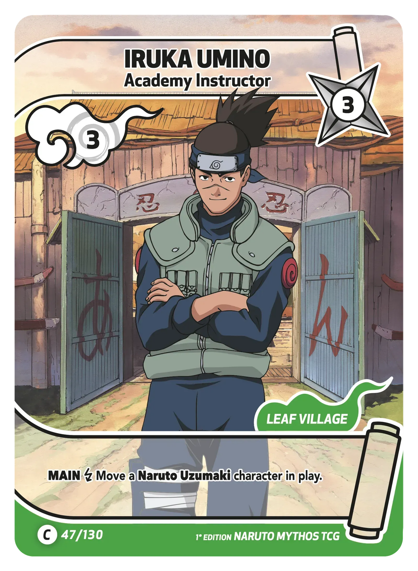 Iruka Umino — Instructeur de l'Académie – KS-047 – Naruto Mythos TCG Konoha Shidō Chapitre 1 FR
