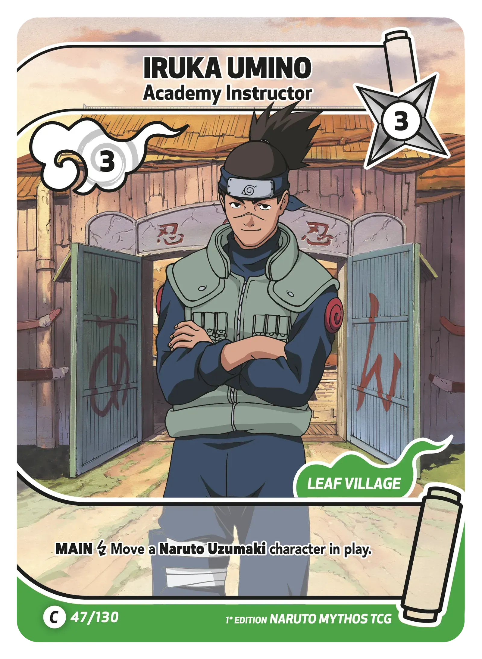 Iruka Umino — Instructeur de l'Académie – KS-047 – Naruto Mythos TCG Konoha Shidō Chapitre 1 FR