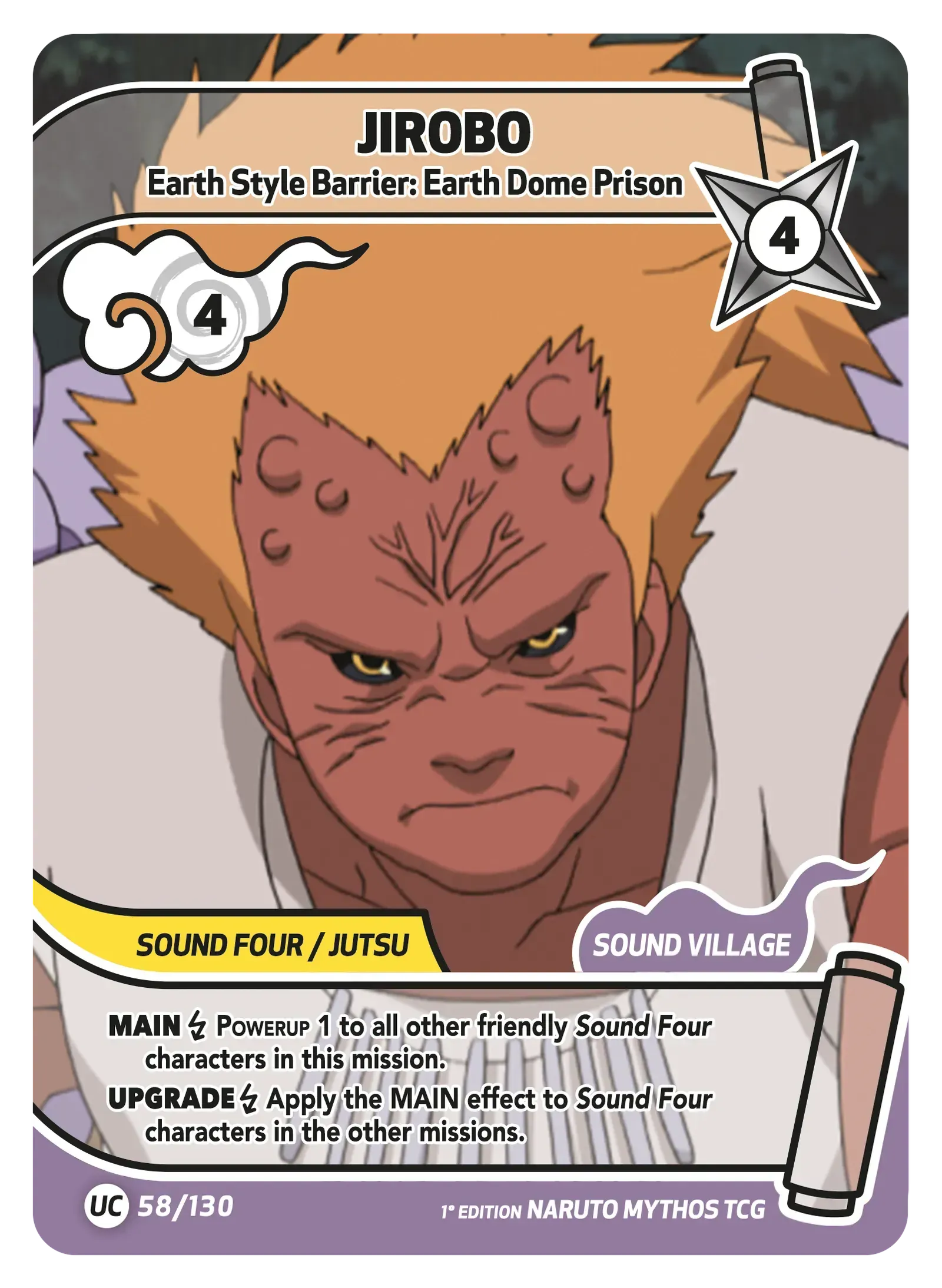 Jirôbô — La Géôle de Terre – KS-058 – Naruto Mythos TCG Konoha Shidō Chapitre 1 FR