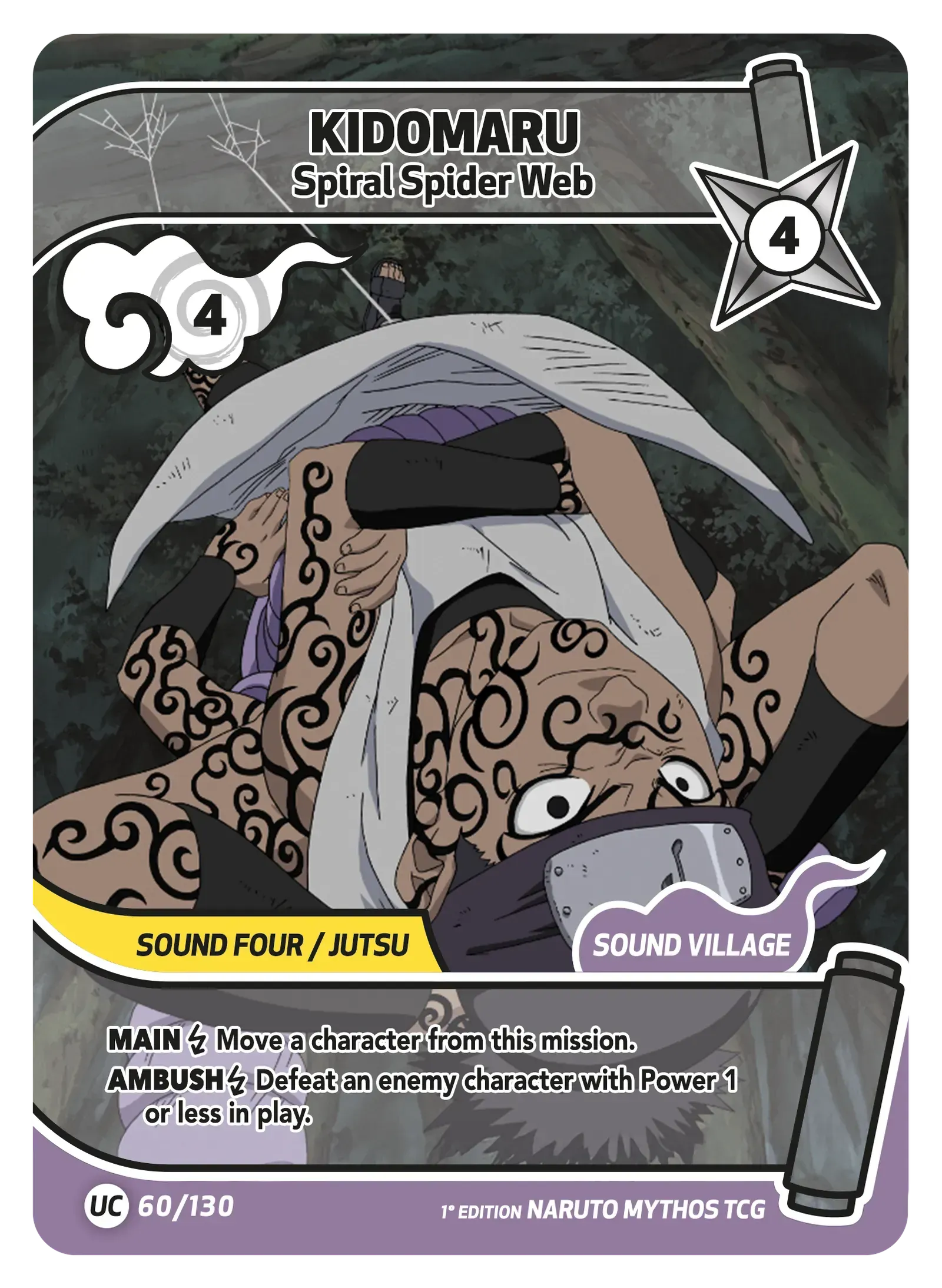 Kidômaru — Déploiement de la Toile – KS-060 – Naruto Mythos TCG Konoha Shidō Chapitre 1 FR