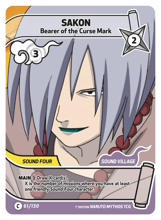 Sakon — Porteur de la Marque Maudite – KS-061 – Naruto Mythos TCG Konoha Shidō Chapitre 1 FR