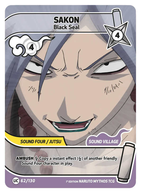 Sakon — Apposition des Sceaux Maléfiques – KS-062 – Naruto Mythos TCG Konoha Shidō Chapitre 1 FR