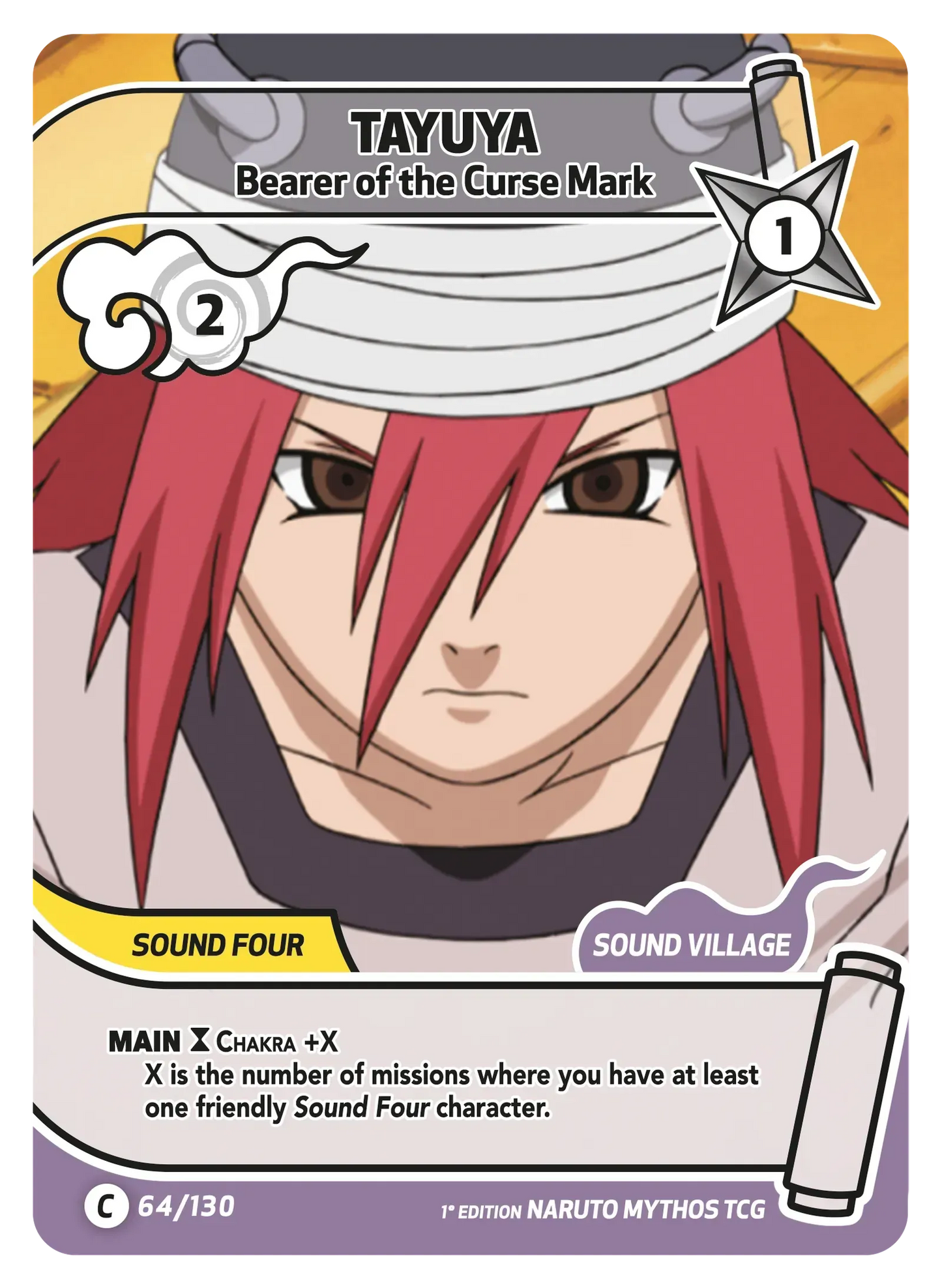 Tayuya — Porteur de la Marque Maudite – KS-064 – Naruto Mythos TCG Konoha Shidō Chapitre 1 FR