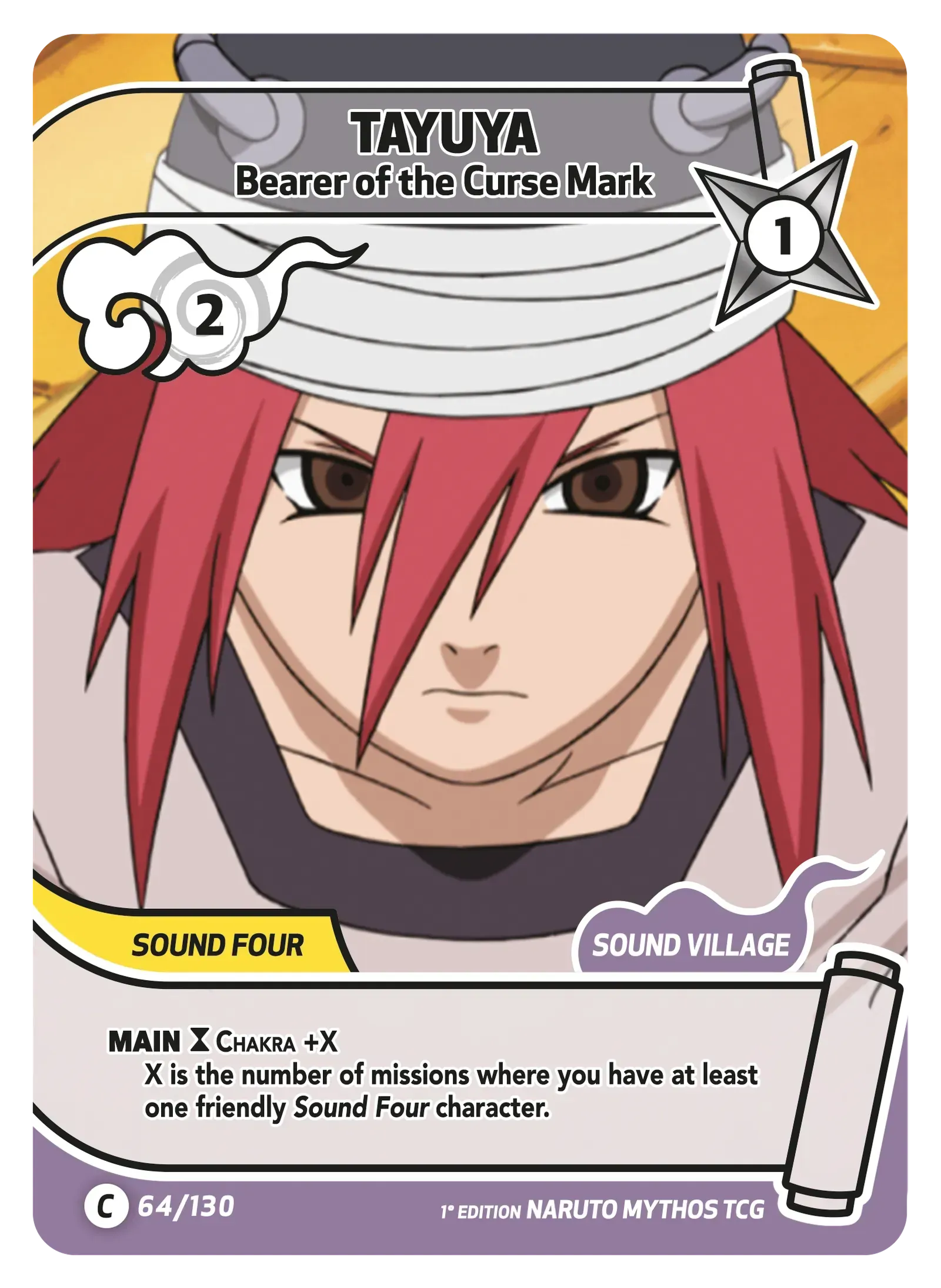 Tayuya — Porteur de la Marque Maudite – KS-064 – Naruto Mythos TCG Konoha Shidō Chapitre 1 FR