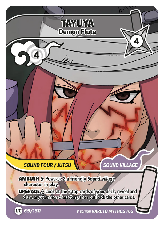 Tayuya — La Flûte Démoniaque – KS-065 – Naruto Mythos TCG Konoha Shidō Chapitre 1 FR