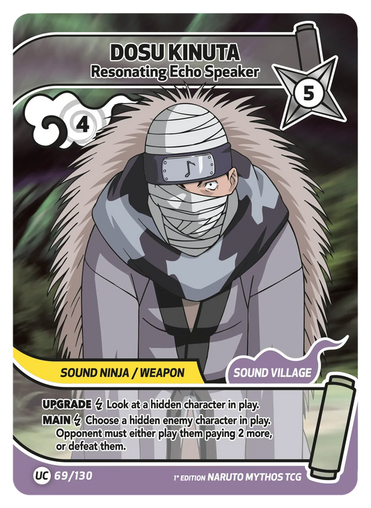 Dosu Kinuta — Haut-parleur à Écho Résonant – KS-069 – Naruto Mythos TCG Konoha Shidō Chapitre 1 FR