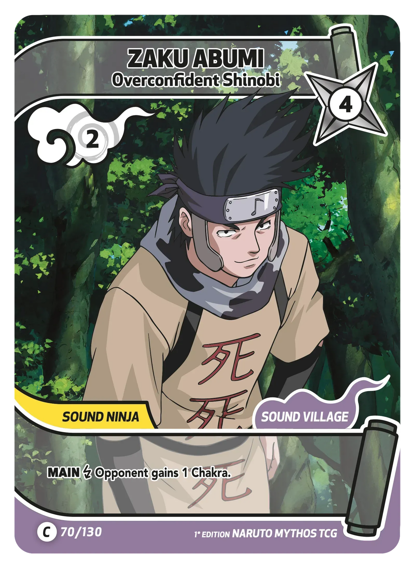 Zaku Abumi — Shinobi trop confiant – KS-070 – Naruto Mythos TCG Konoha Shidō Chapitre 1 FR