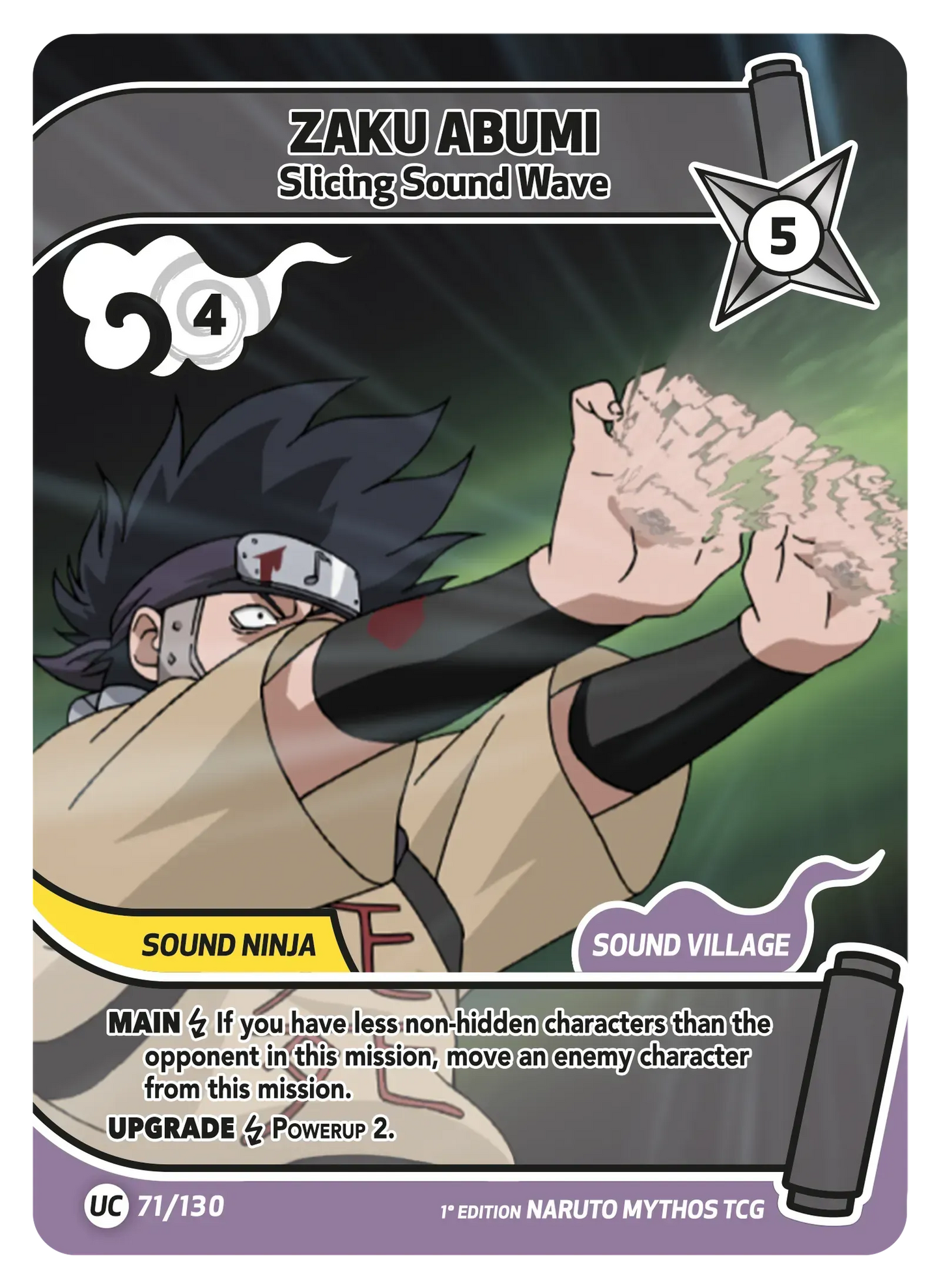 Zaku Abumi — Ondes Cinglantes – KS-071 – Naruto Mythos TCG Konoha Shidō Chapitre 1 FR