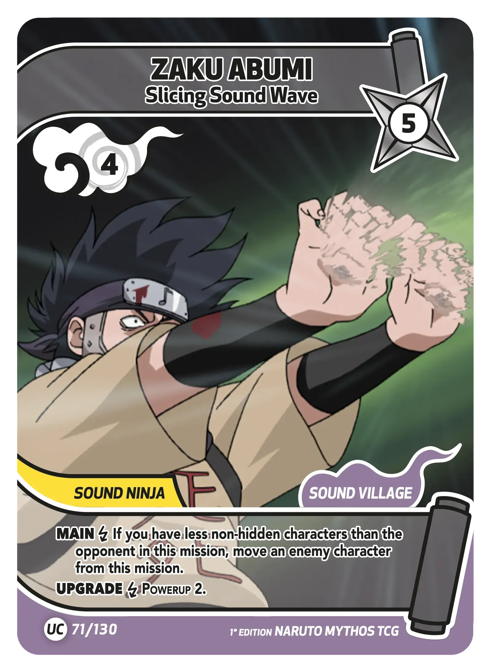 Zaku Abumi — Ondes Cinglantes – KS-071 – Naruto Mythos TCG Konoha Shidō Chapitre 1 FR