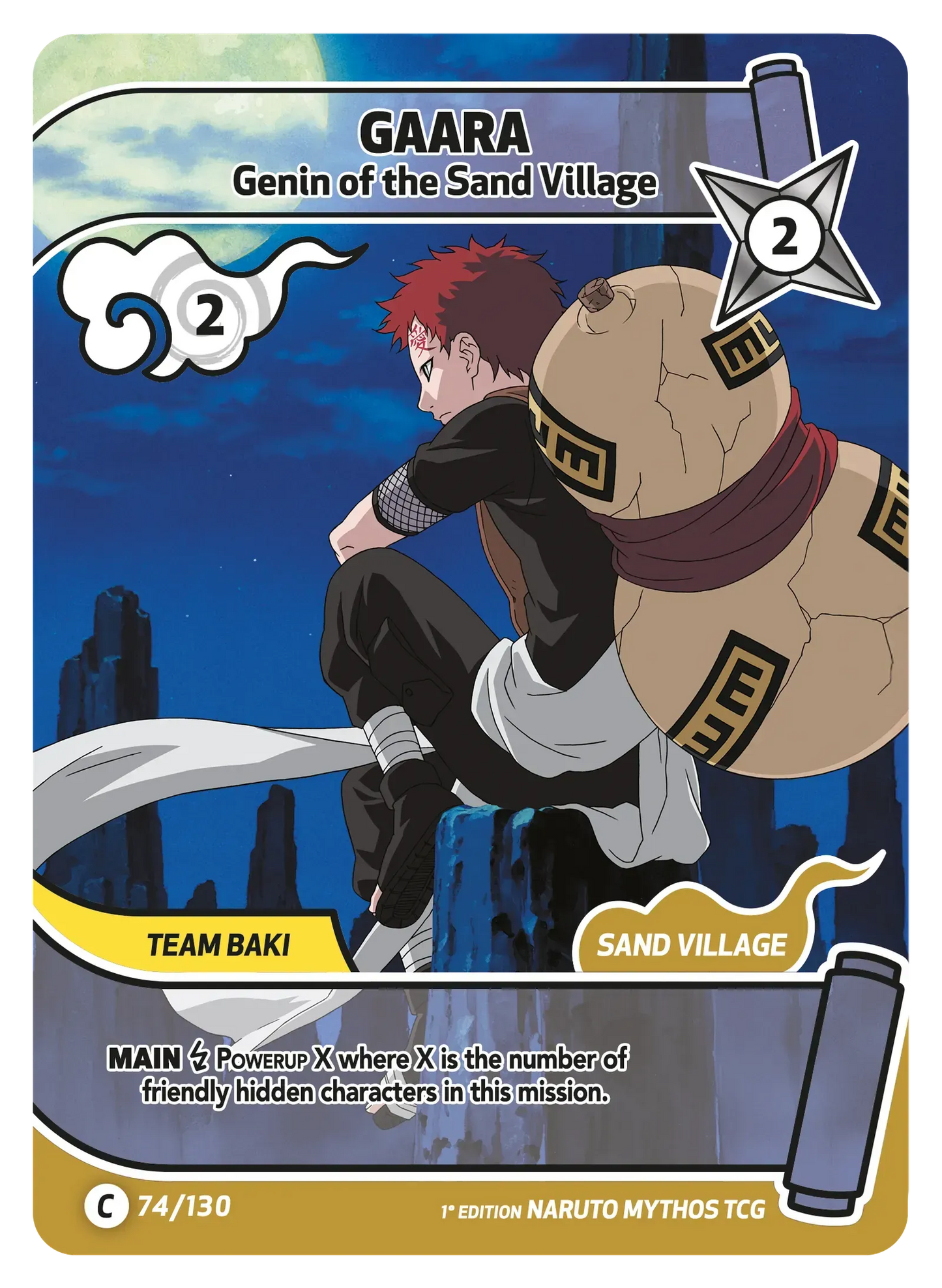 Gaara — Genin du Village caché du Sable – KS-074 – Naruto Mythos TCG Konoha Shidō Chapitre 1 FR