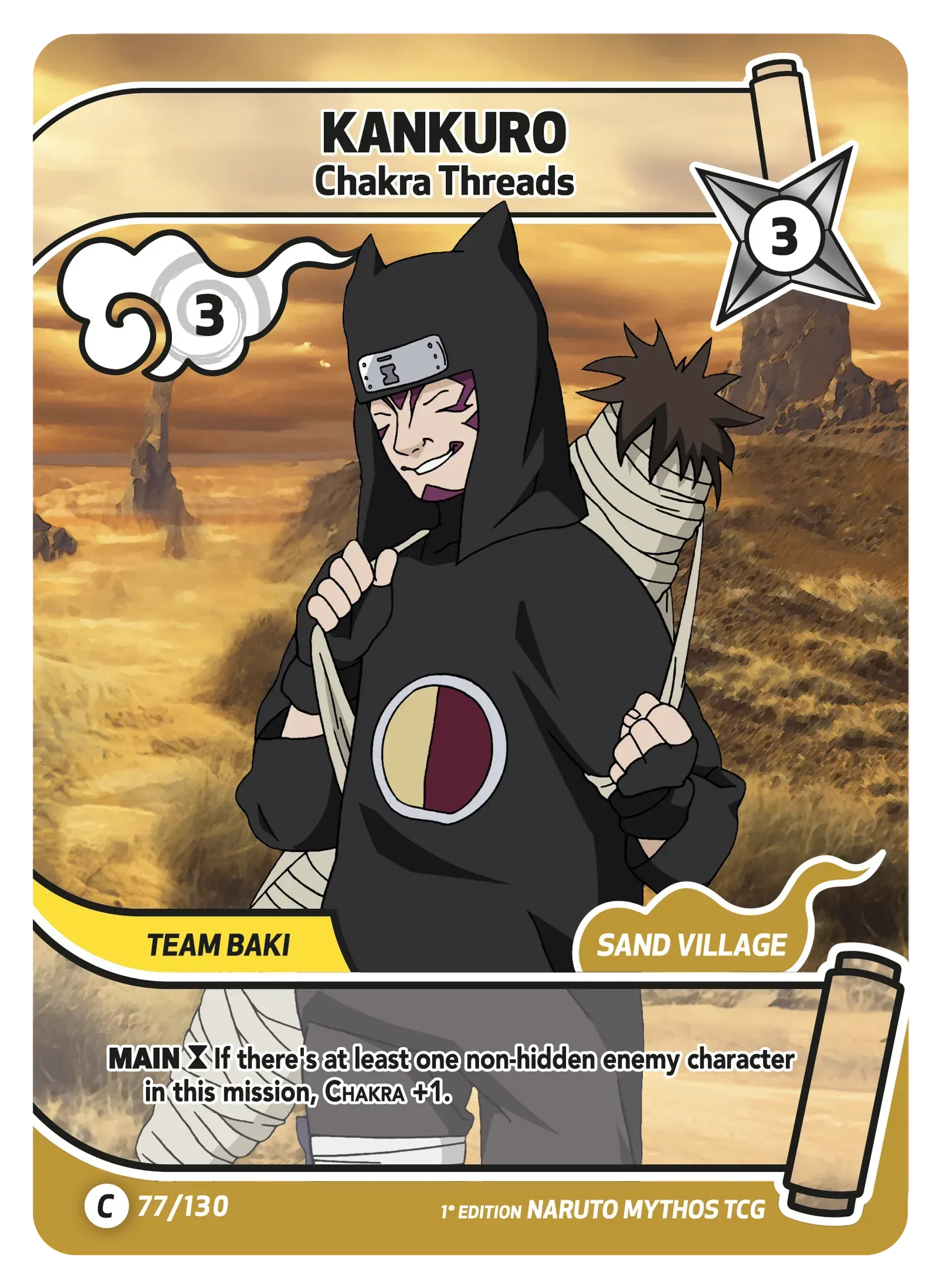 Kankuro — Fils de Chakra – KS-077 – Naruto Mythos TCG Konoha Shidō Chapitre 1 FR