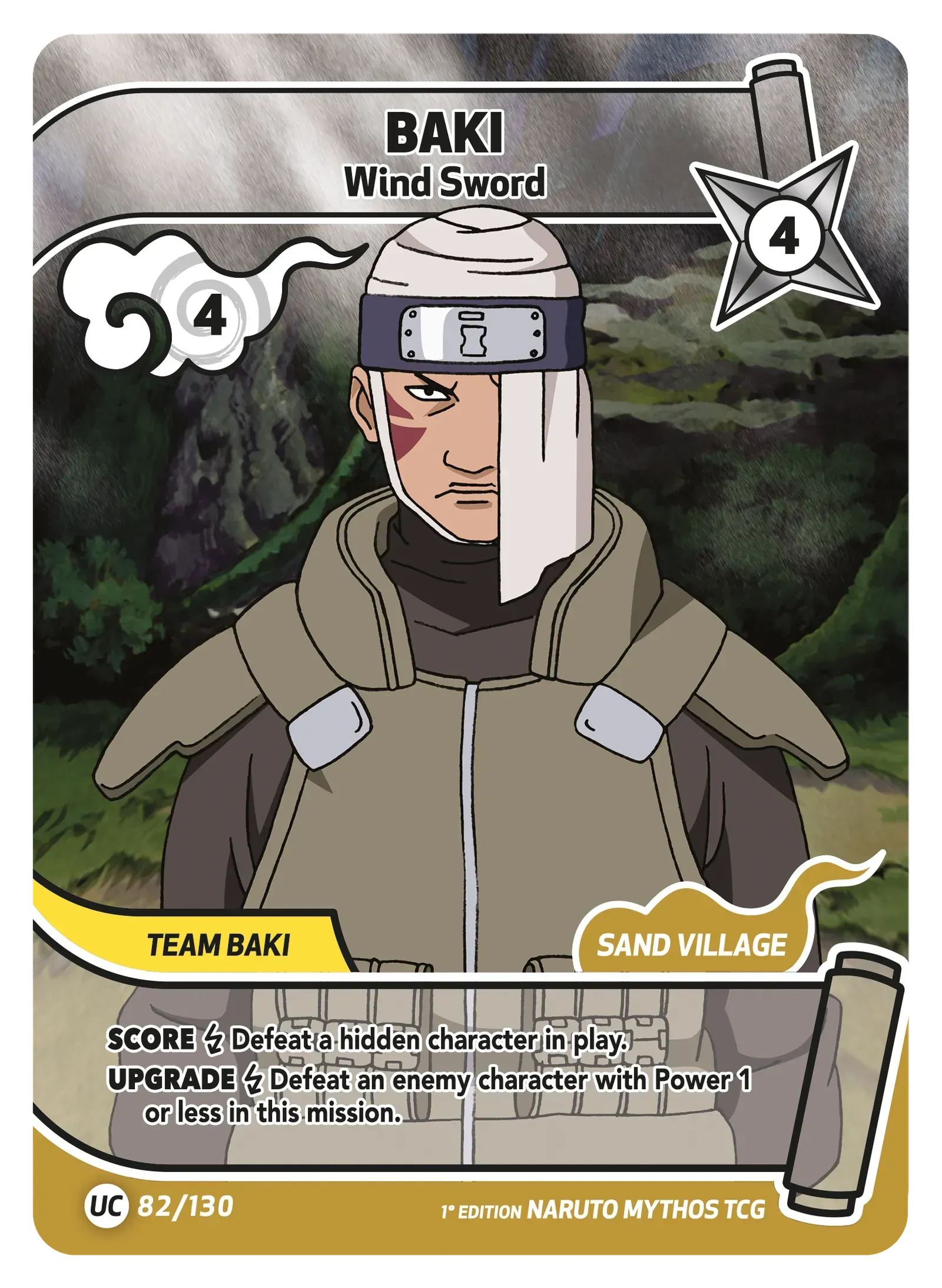 Baki — Épée de Vent – KS-082 – Naruto Mythos TCG Konoha Shidō Chapitre 1 FR
