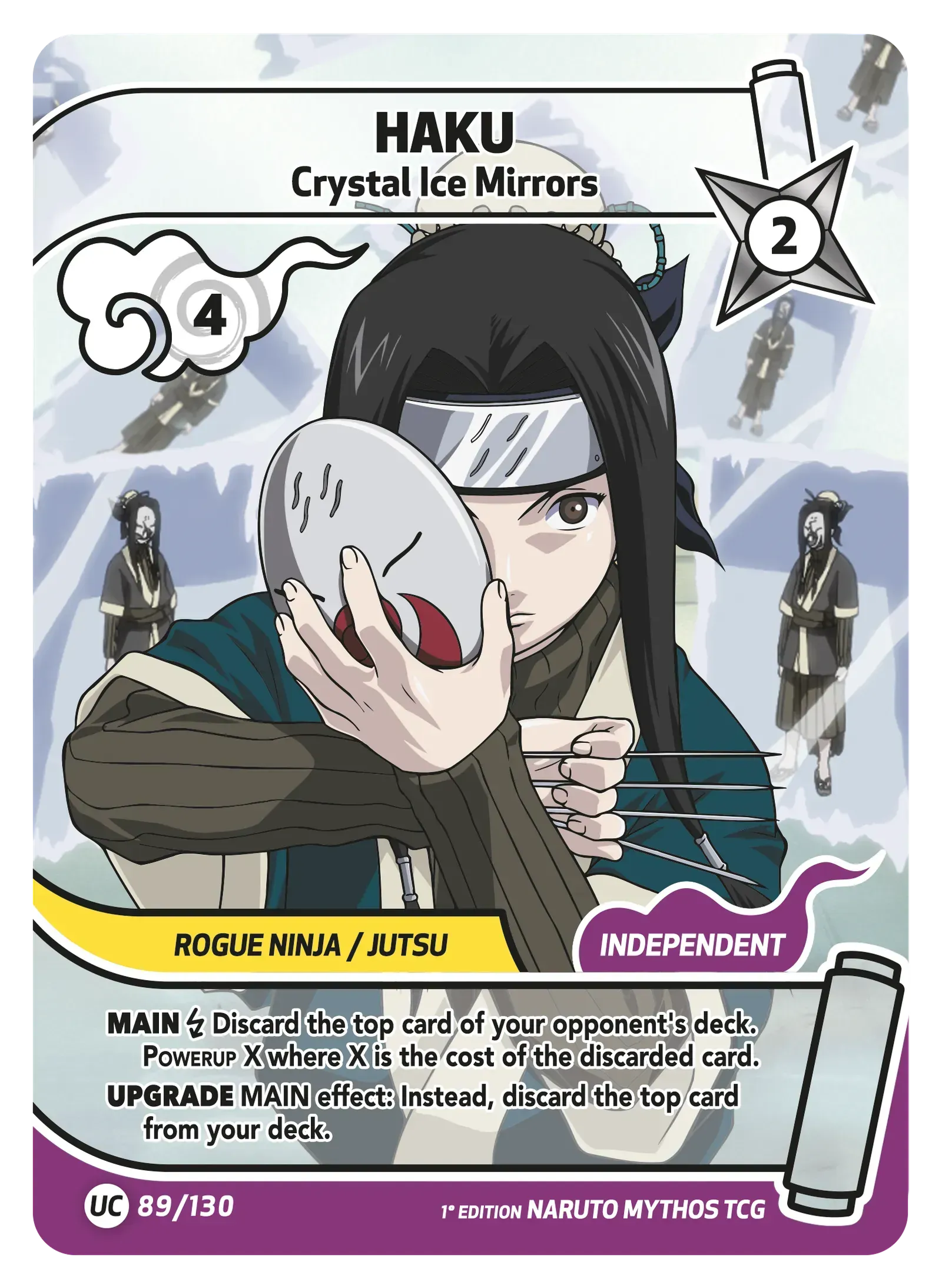 Haku — Les Démoniaques Miroirs de Glace – KS-089 – Naruto Mythos TCG Konoha Shidō Chapitre 1 FR