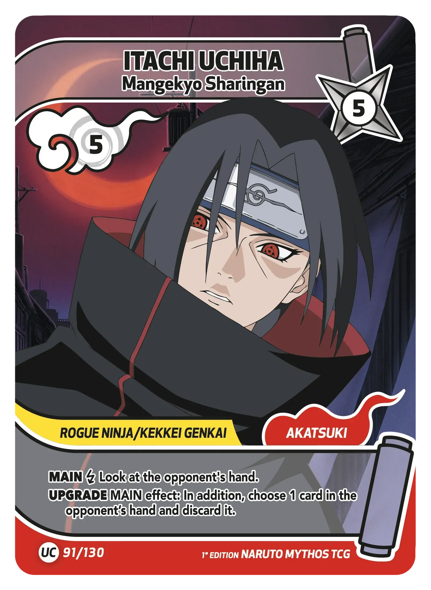 Itachi Uchiwa — Le Kaléidoscope Hypnotique du Sharingan – KS-091 – Naruto Mythos TCG Konoha Shidō Chapitre 1 FR