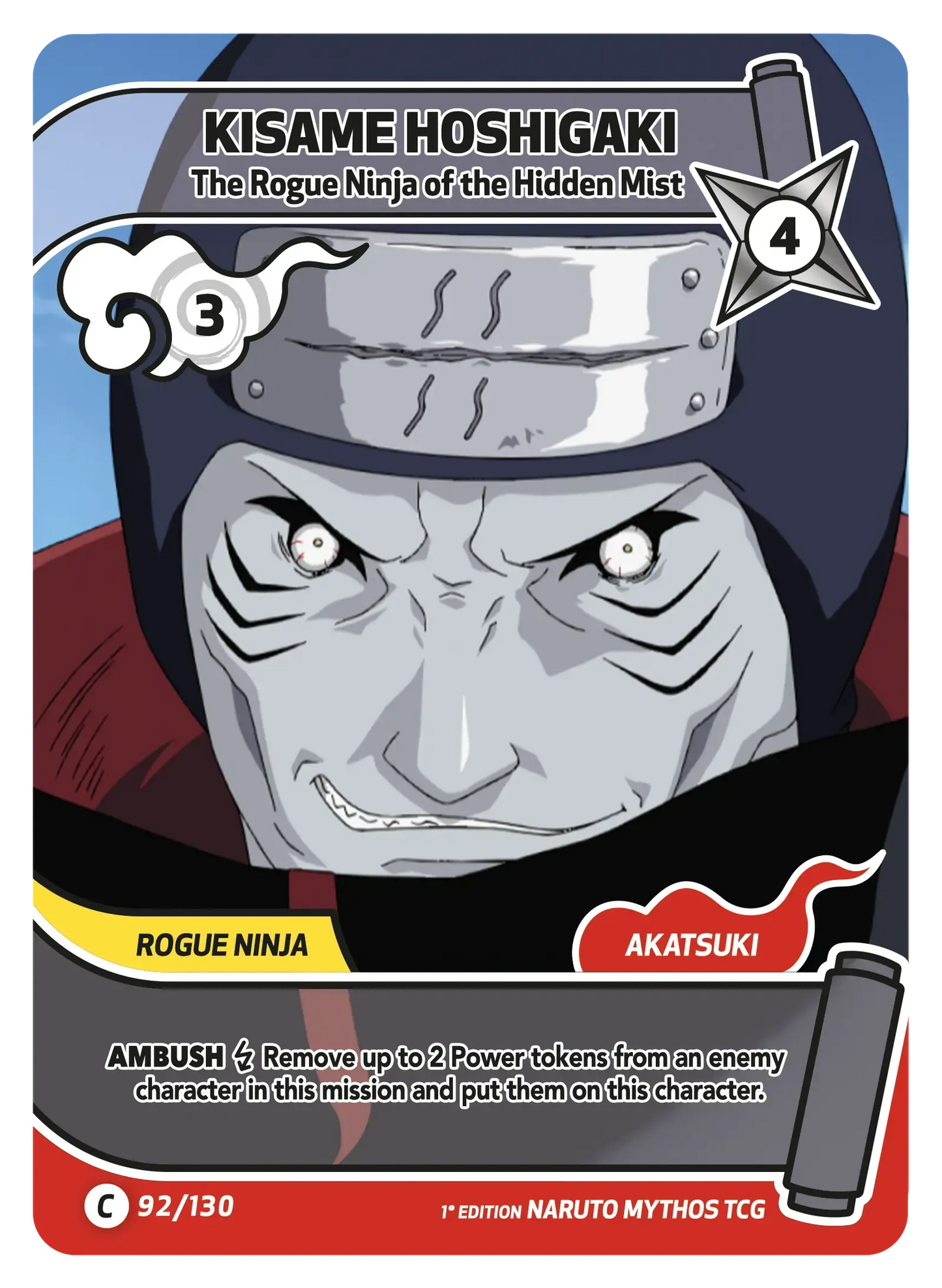 Kisame Hoshigaki — Ninja déserteur du Village caché du Brouillard – KS-092 – Naruto Mythos TCG Konoha Shidō Chapitre 1 FR
