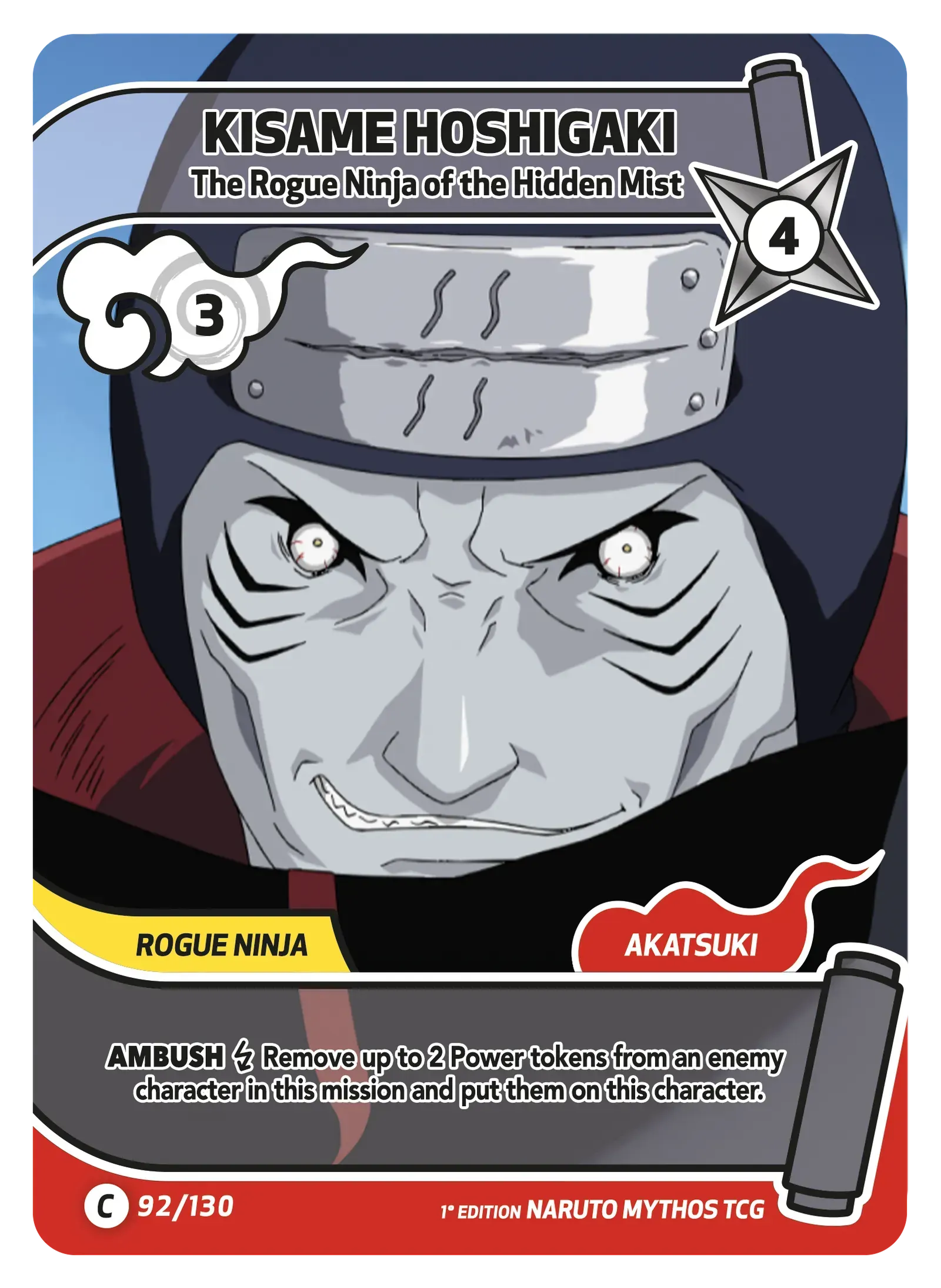 Kisame Hoshigaki — Ninja déserteur du Village caché du Brouillard – KS-092 – Naruto Mythos TCG Konoha Shidō Chapitre 1 FR