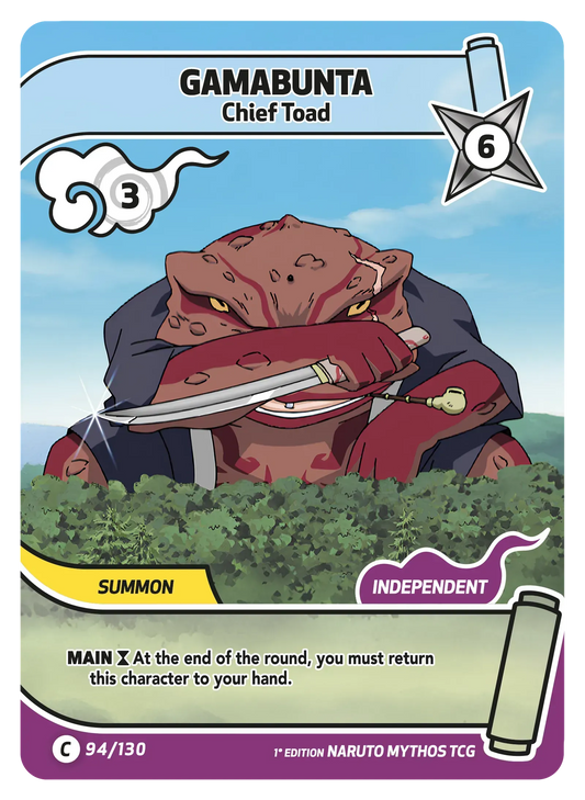 Gamabunta — Chef des Crapauds – KS-094 – Naruto Mythos TCG Konoha Shidō Chapitre 1 FR
