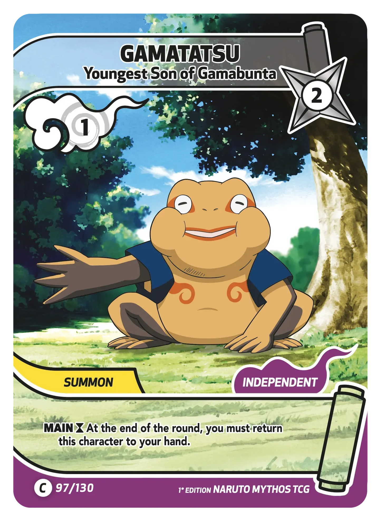 Naruto Mythos TCG – Gamatatsu — Youngest Son of Gamabunta – KS-097 – Commune – Konoha Shidō Série 1