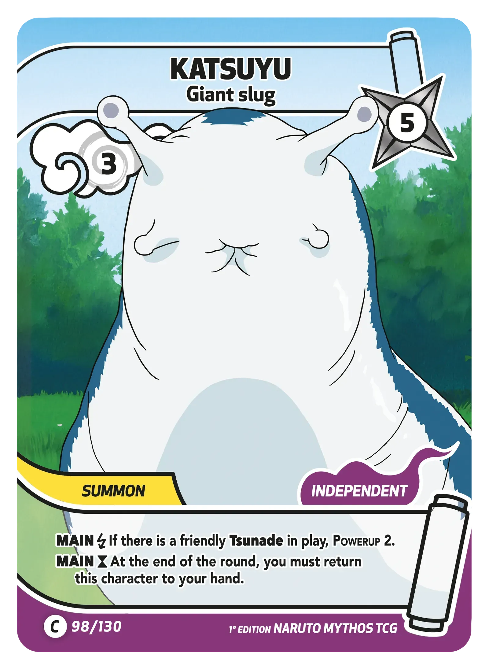 Naruto Mythos TCG – Katsuyu — Giant Slug – KS-098 – Commune – Konoha Shidō Série 1