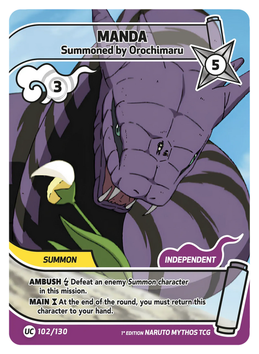 Manda — Invoqué par Orochimaru – KS-102 – Naruto Mythos TCG Konoha Shidō Chapitre 1 FR