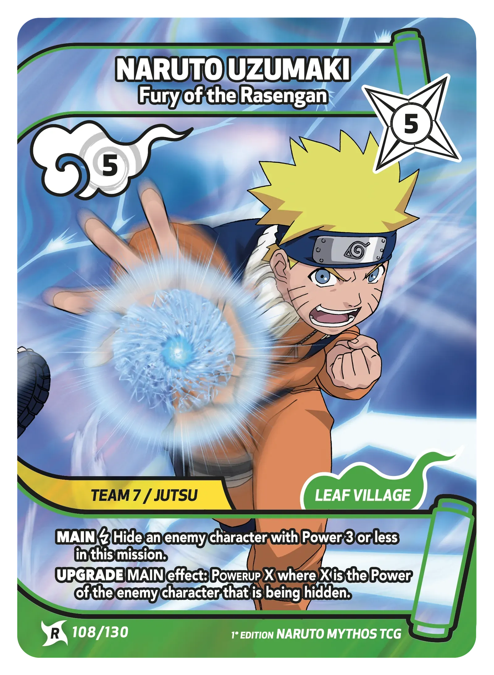 Naruto Uzumaki — Rasengan – KS-108 – Naruto Mythos TCG Konoha Shidō Chapitre 1 FR