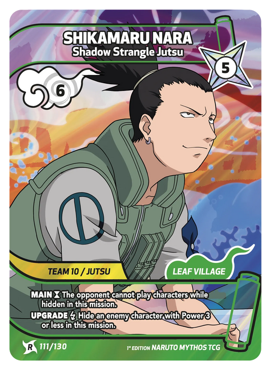 Shikamaru Nara — L’Étreinte Mortelle de l’Ombre – KS-111 – Naruto Mythos TCG Konoha Shidō Chapitre 1 FR