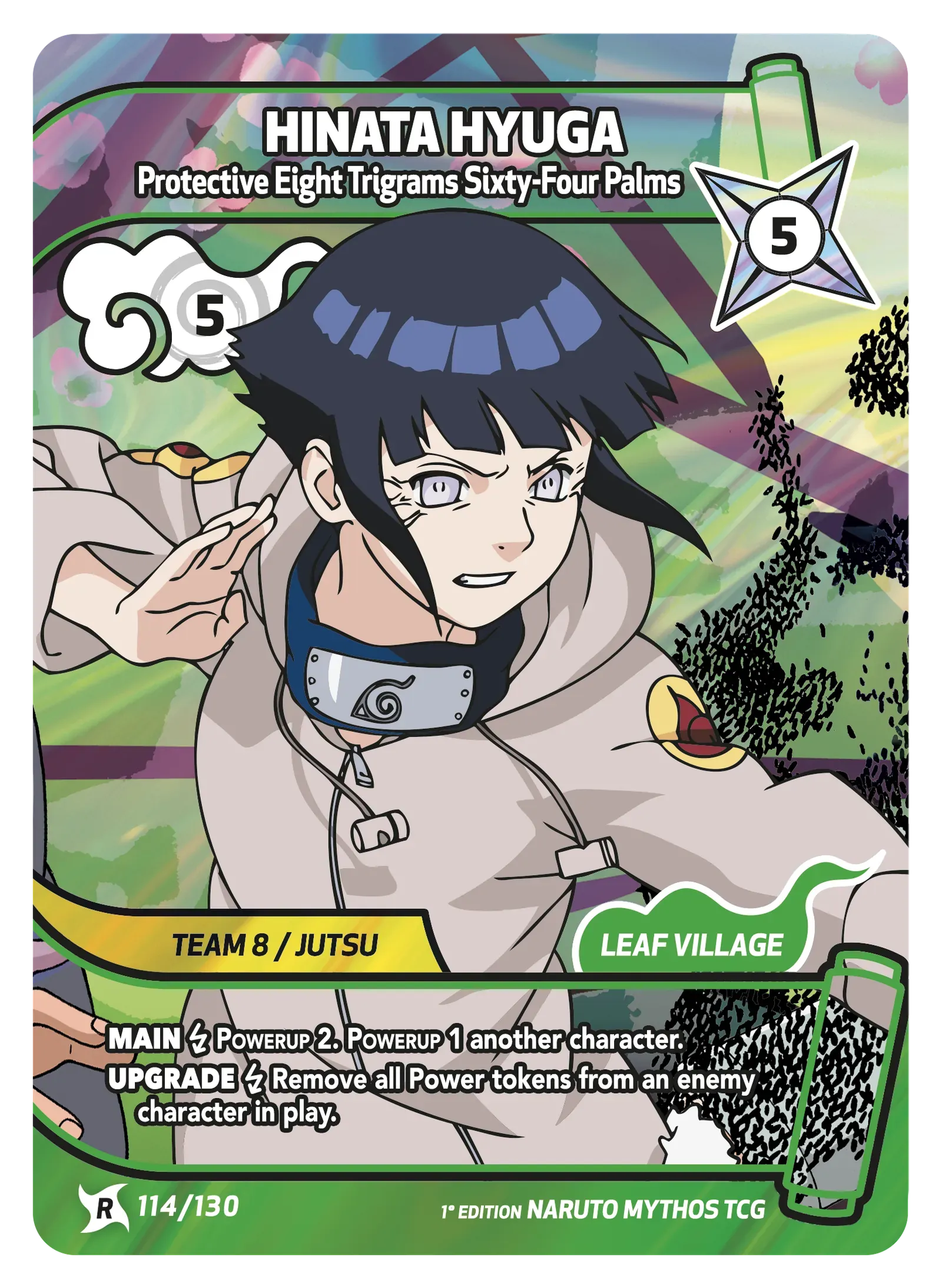 Hinata Hyûga — Le Tourbillon Divin du Hakke – KS-114 – Naruto Mythos TCG Konoha Shidō Chapitre 1 FR