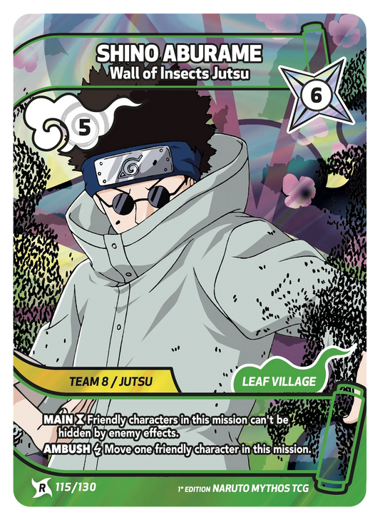 Shino Aburame — Technique du Mur d’Insectes – KS-115 – Naruto Mythos TCG Konoha Shidō Chapitre 1 FR