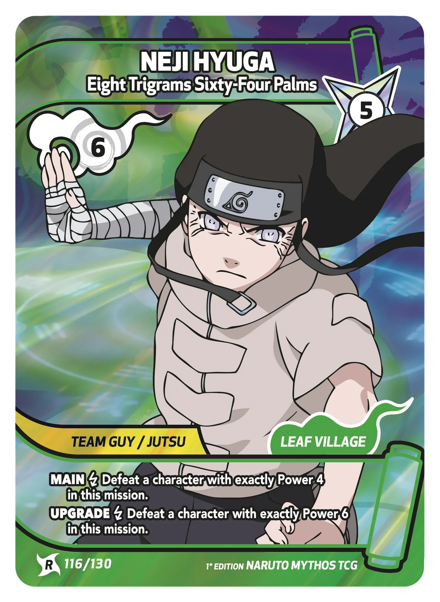 Neji Hyûga — Les 64 Poings du Hakke – KS-116 – Naruto Mythos TCG Konoha Shidō Chapitre 1 FR