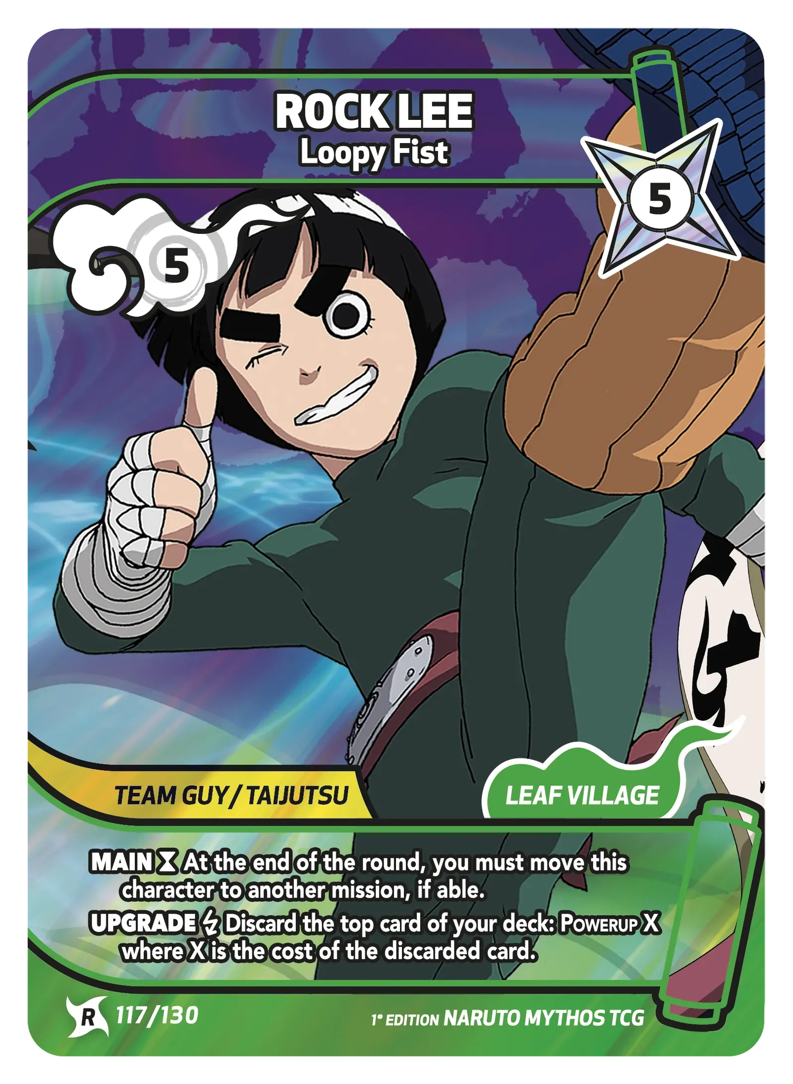 Rock Lee — Suiken, la Technique de l’Homme Ivre – KS-117 – Naruto Mythos TCG Konoha Shidō Chapitre 1 FR