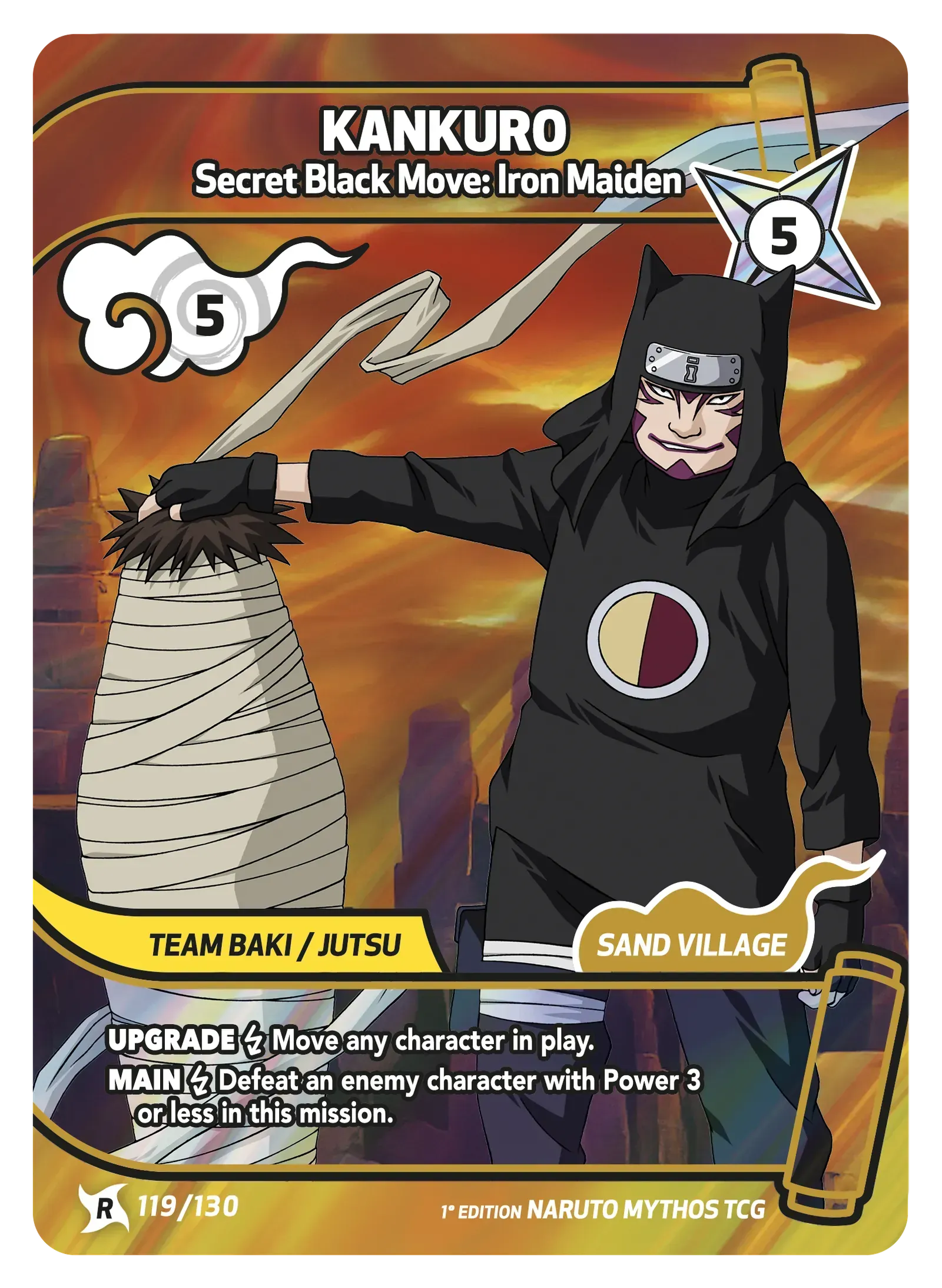 Kankuro — Le théâtre de marionnettes, la technique de la Chambre Noire – KS-119 – Naruto Mythos TCG Konoha Shidō Chapitre 1 FR
