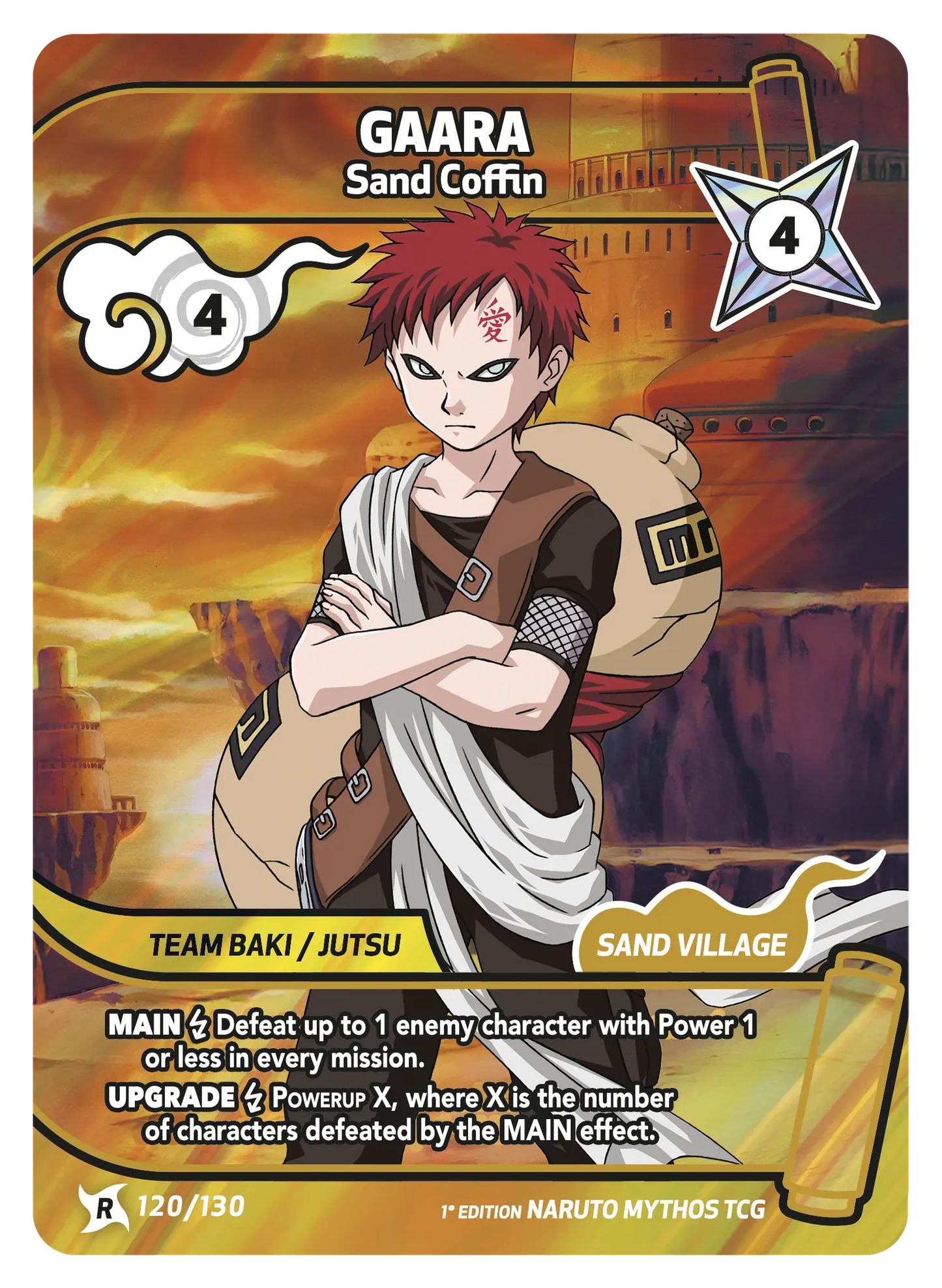 Gaara — Le Sarcophage de Sable – KS-120 – Naruto Mythos TCG Konoha Shidō Chapitre 1 FR
