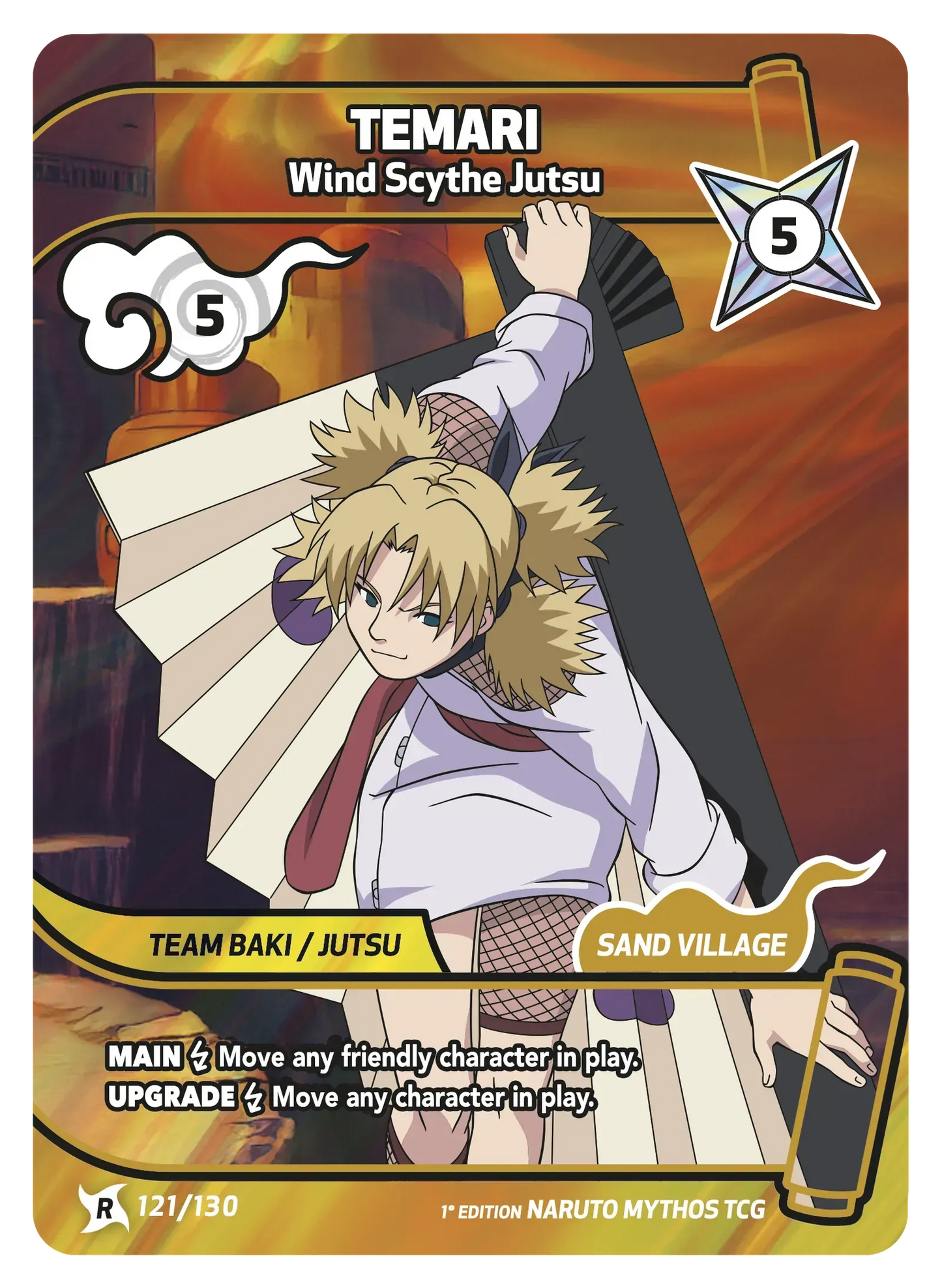 Temari — La Lame du Vent – KS-121 – Naruto Mythos TCG Konoha Shidō Chapitre 1 FR