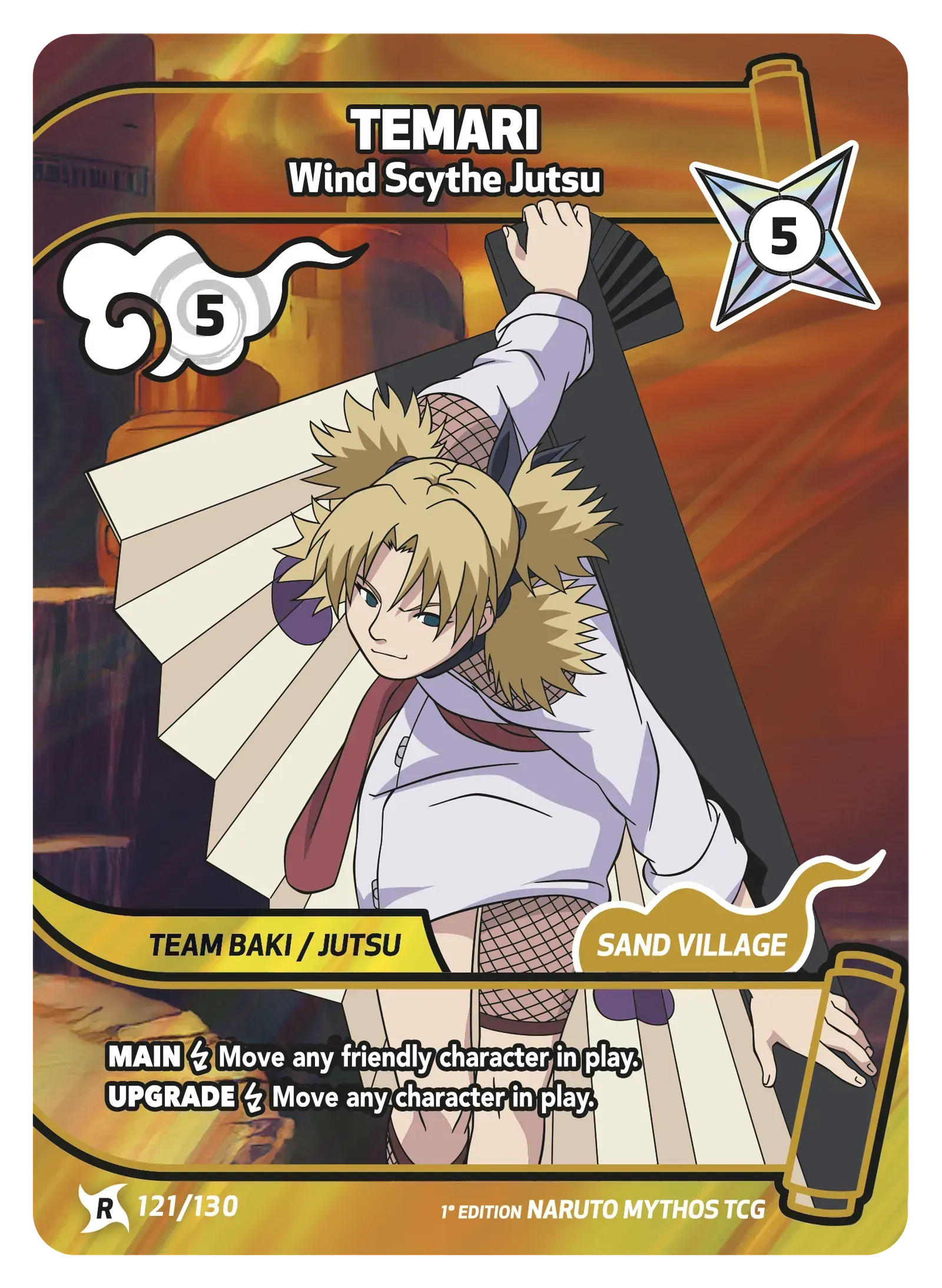 Temari — La Lame du Vent – KS-121 – Naruto Mythos TCG Konoha Shidō Chapitre 1 FR