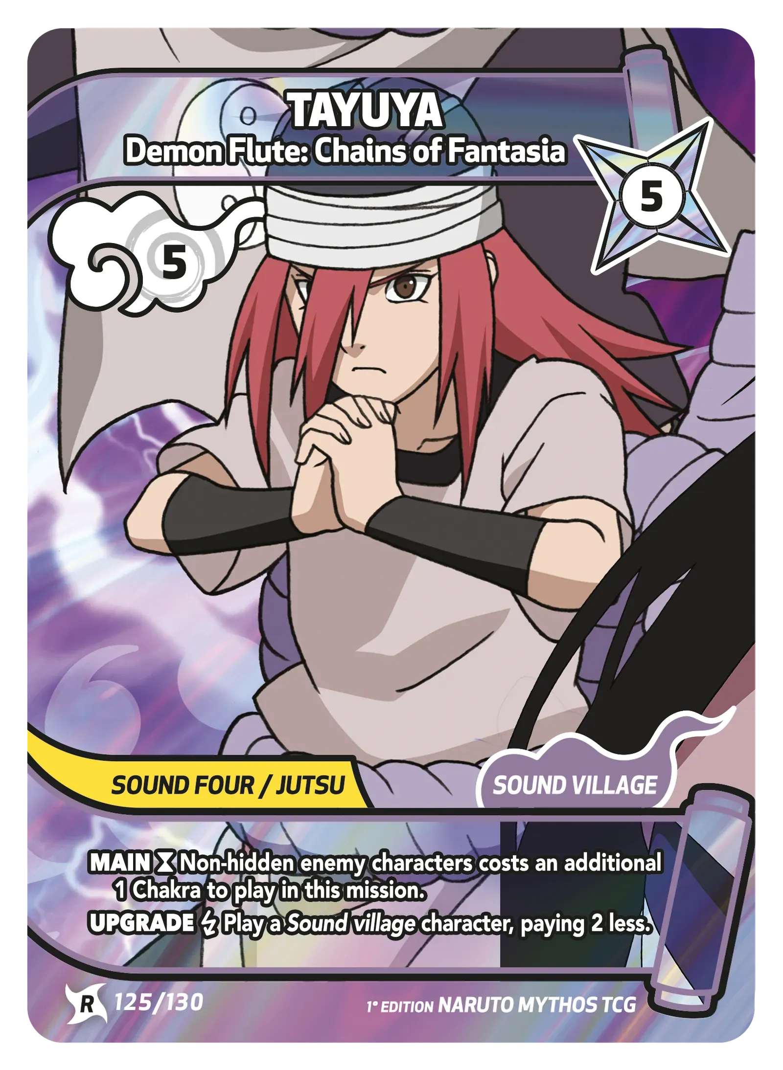 Tayuya — La Flûte Démoniaque, Dissonance Hallucinatoire – KS-125 – Naruto Mythos TCG Konoha Shidō Chapitre 1 FR