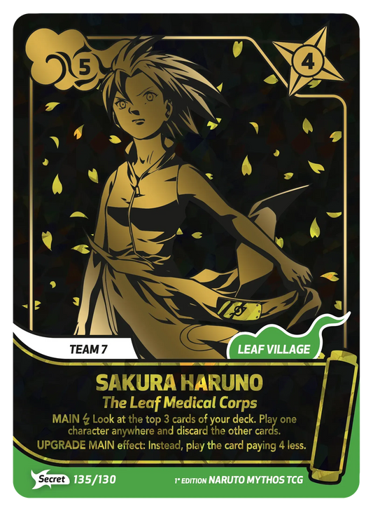Sakura Haruno — Corps Médical du Village de la Feuille (numérotée) – KS-135-SV – Naruto Mythos TCG Konoha Shidō Chapitre 1 FR