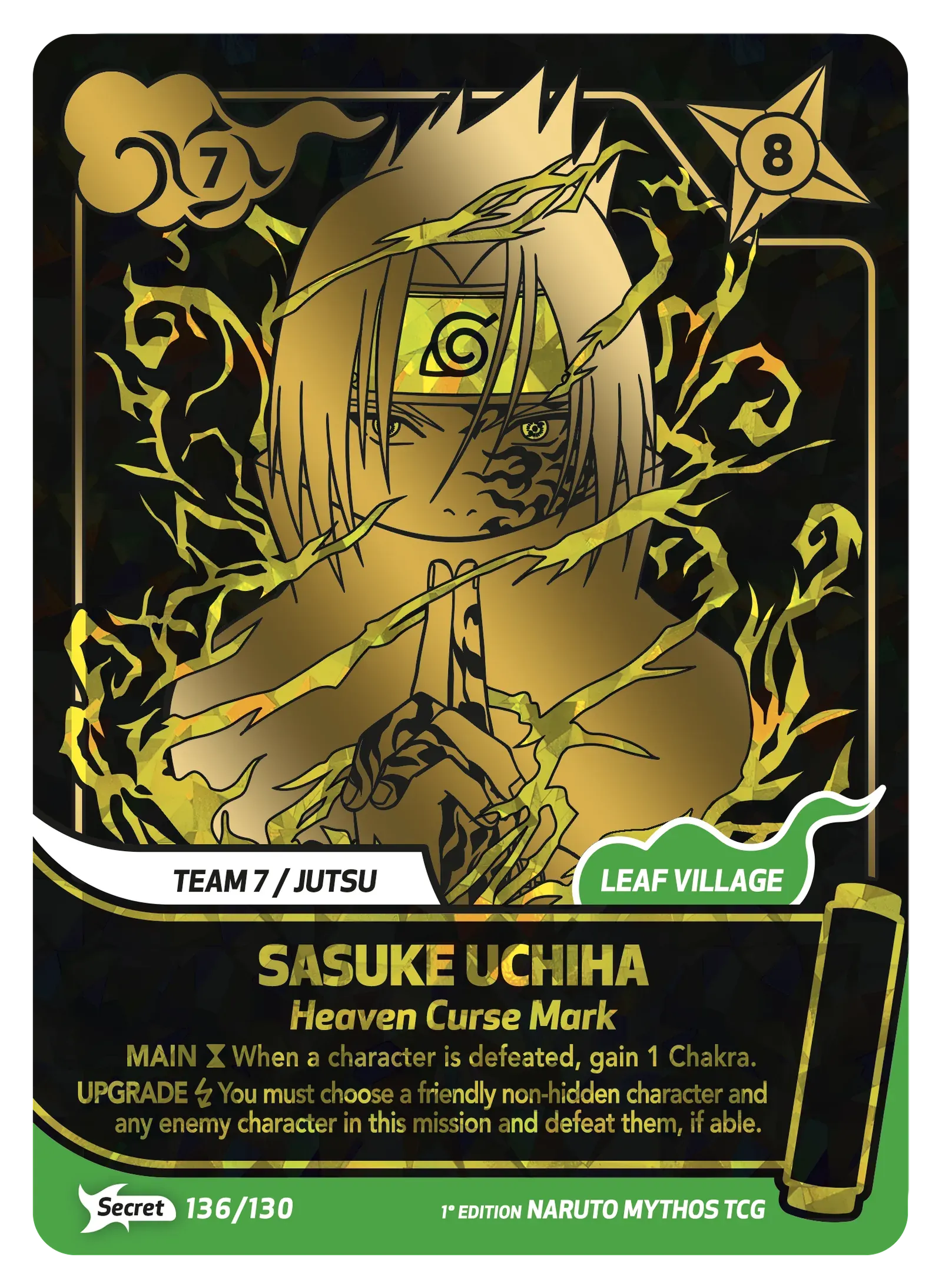 Sasuke Uchiwa — Marque Maudite du Ciel – KS-136 – Naruto Mythos TCG Konoha Shidō Chapitre 1 FR