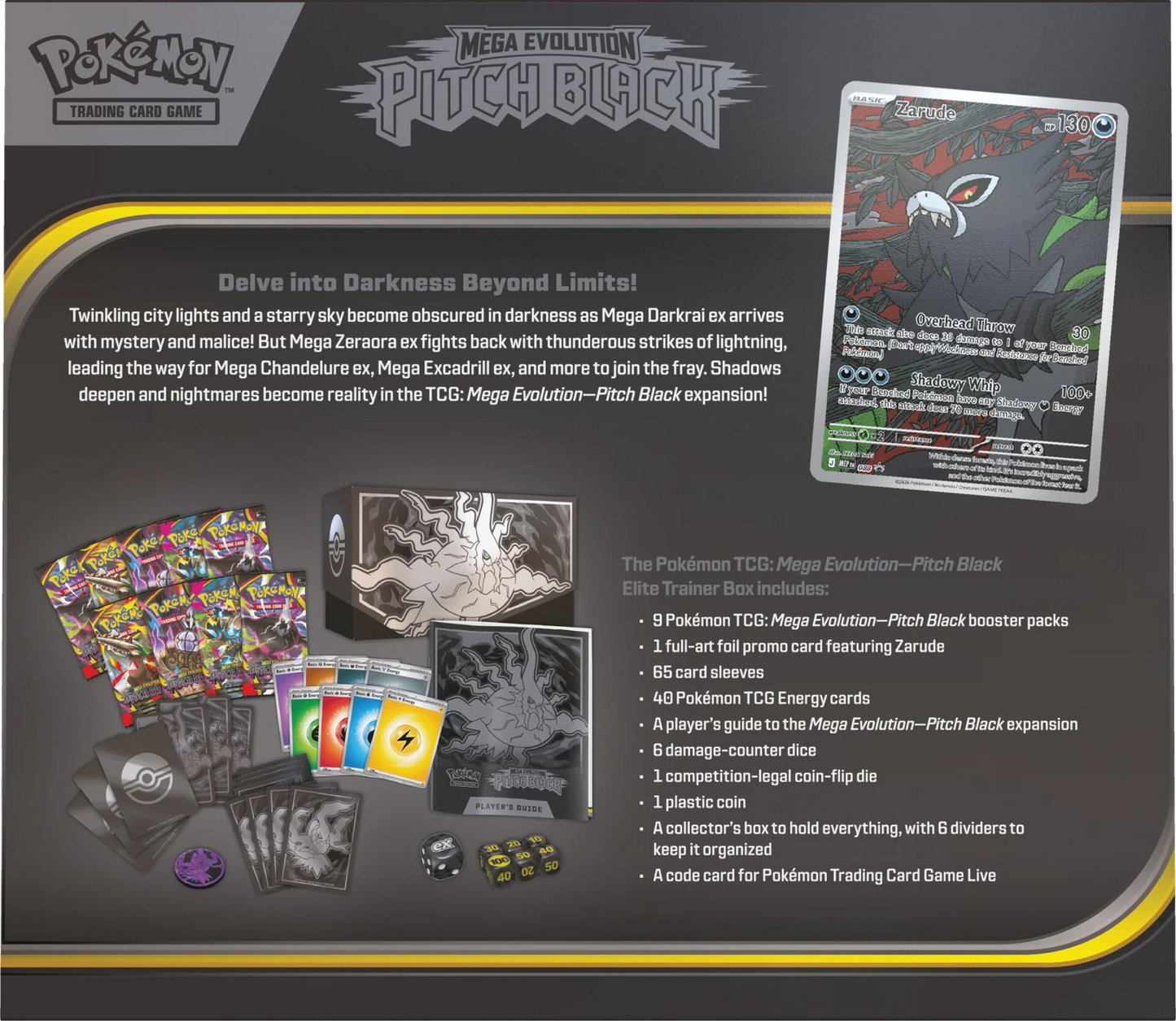 Coffret Dresseur d’Élite Pokémon ME05 Nuit Noire – contenu du coffret