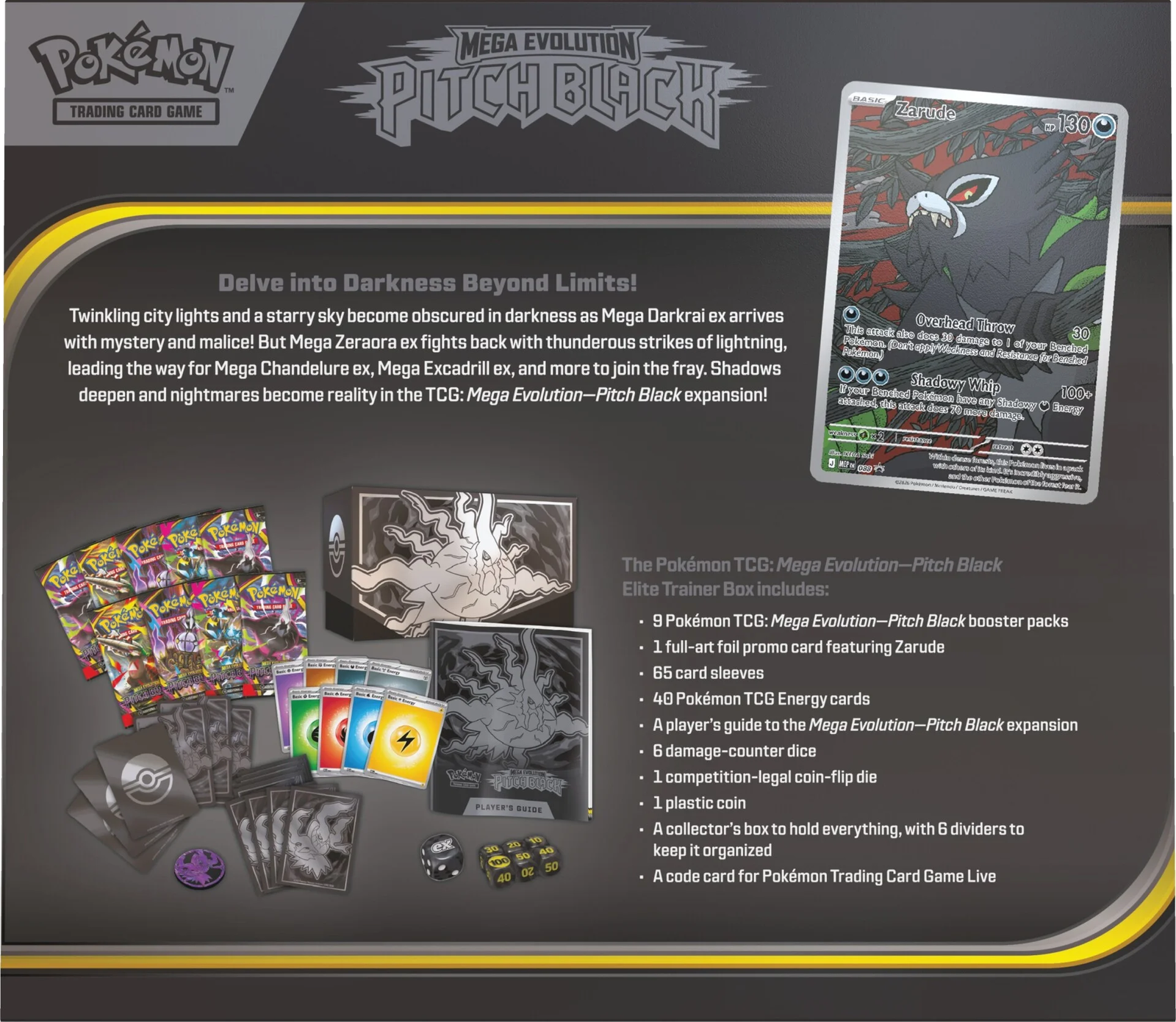 Coffret Dresseur d’Élite Pokémon ME05 Nuit Noire – contenu du coffret