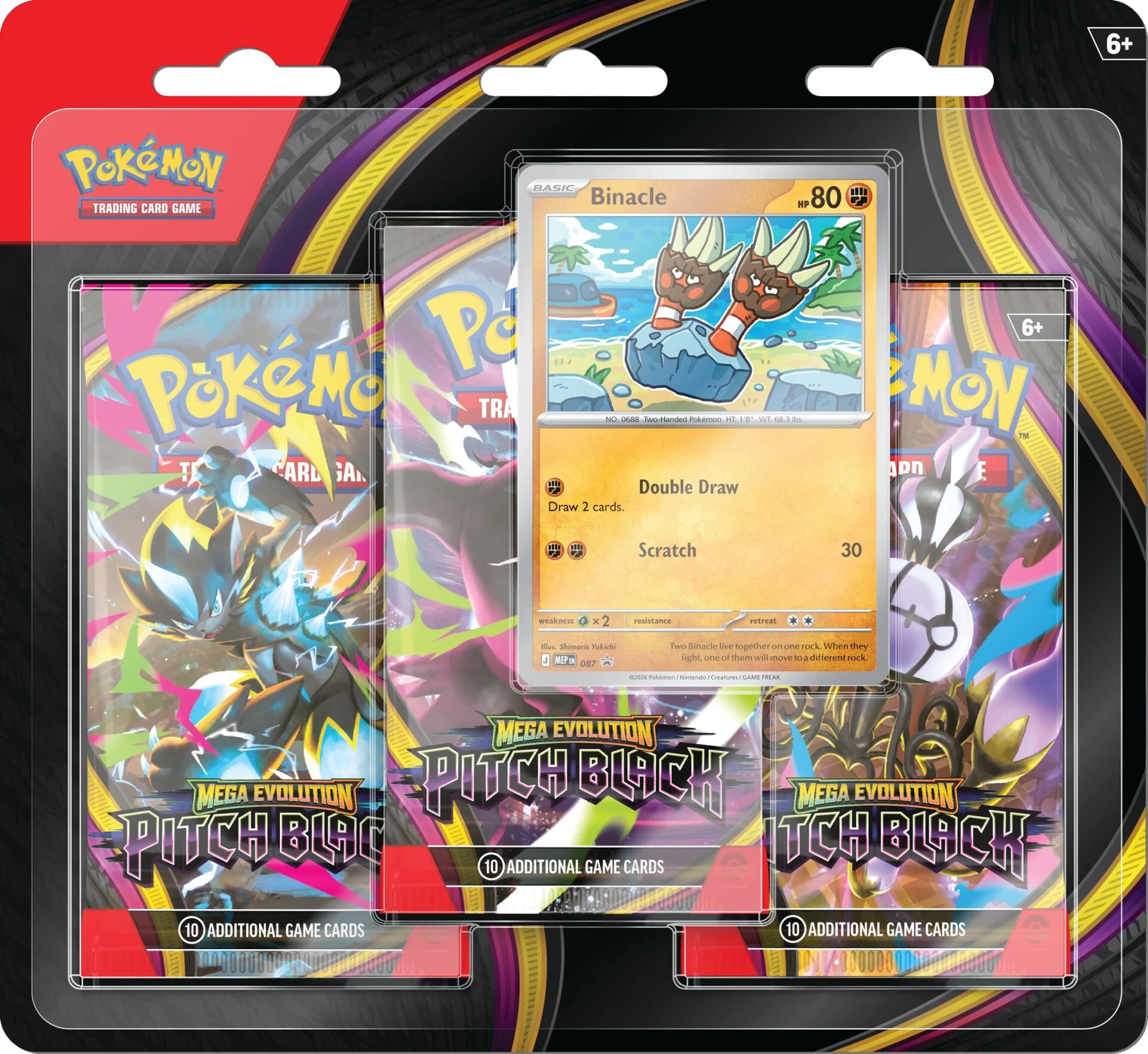 Tri Pack Pokémon ME05 Nuit Noire avec 3 boosters et carte promo Opermine