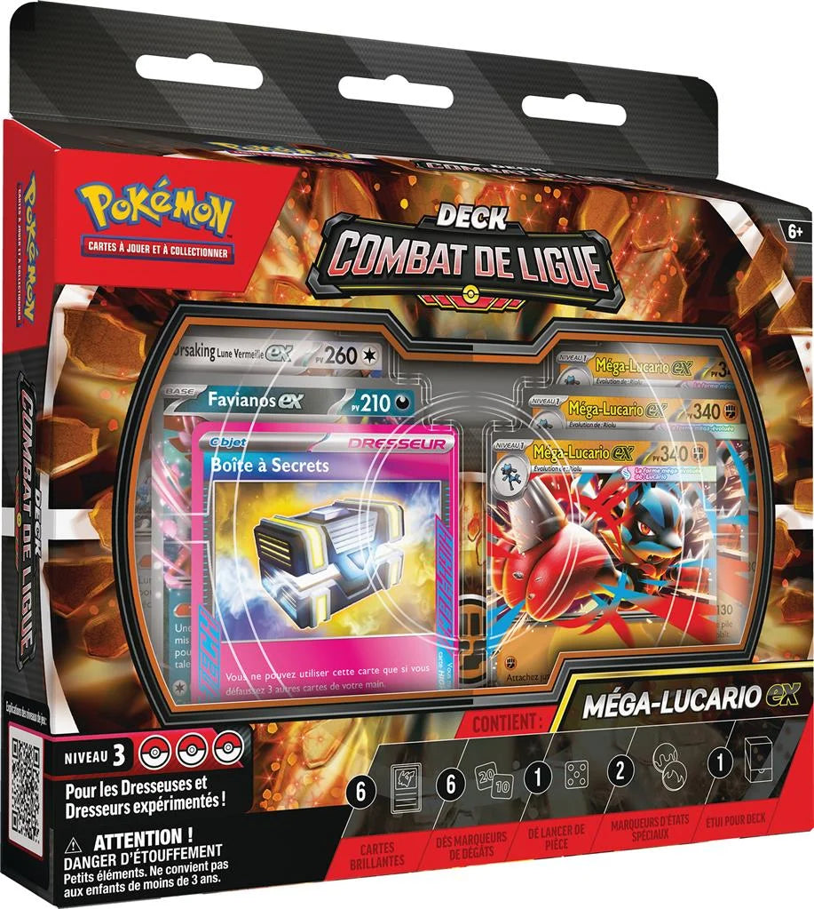 Deck Combat de Ligue Pokémon Méga-Lucario-ex – boîte officielle française