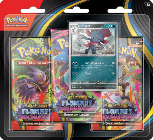 Pokémon - Tri Pack ME02 : Dimoret – Flammes Fantasmagoriques – image produit 1