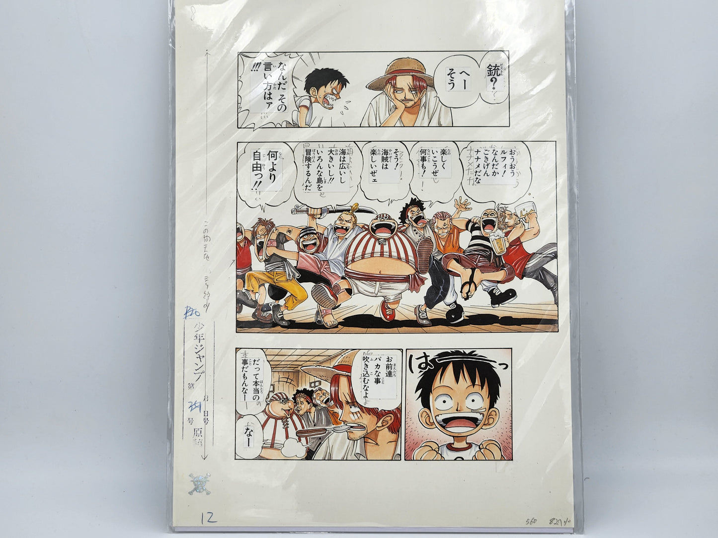 Page Originale D'Impression Manga One Piece Tome 1 N 12 Couleur Shūeisha Edition Limitée