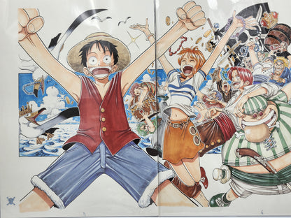 Original Print Page Manga One Piece Volume 1 N 6&amp;7 Bundle Color Suheisha Limited Edition 